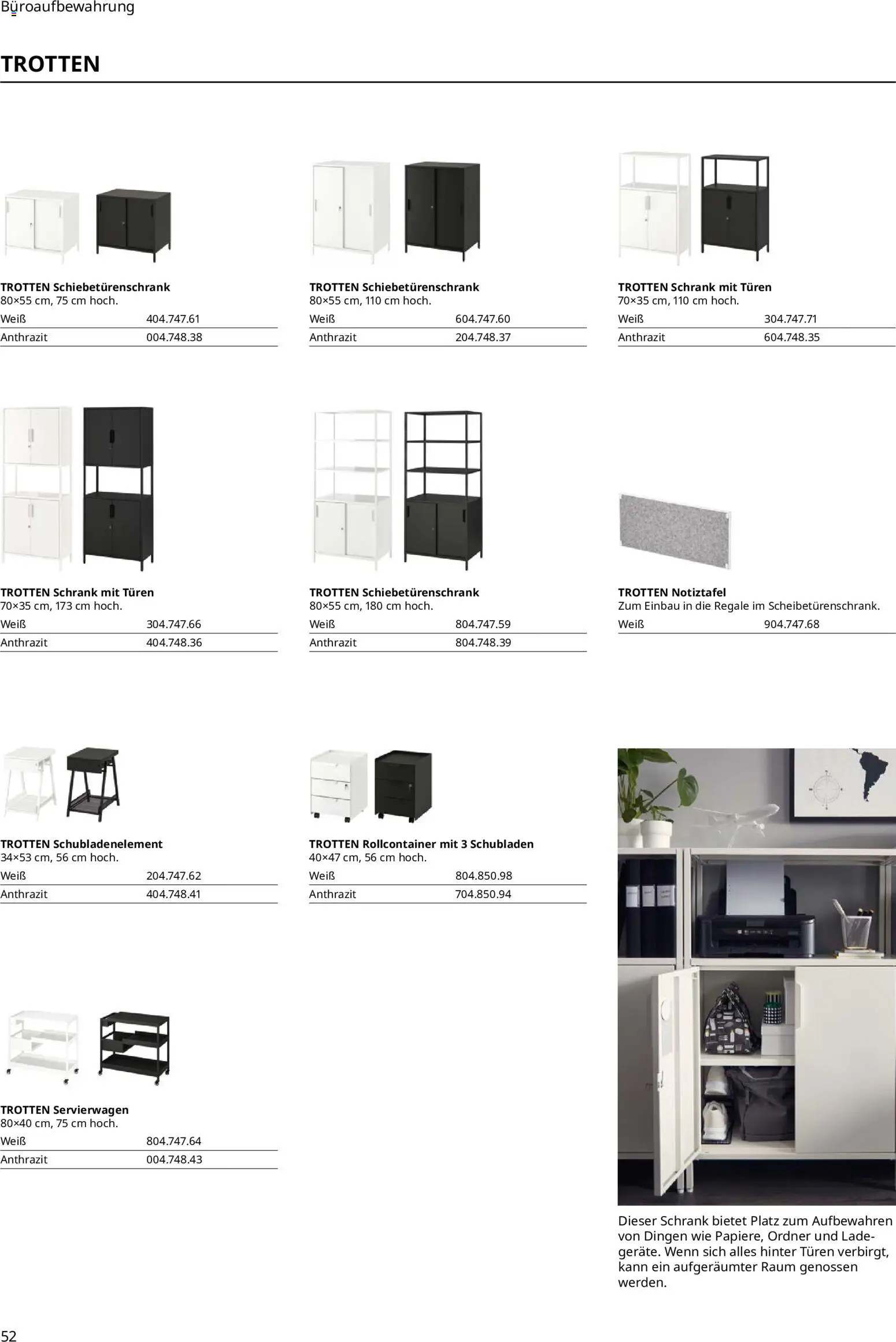 Ikea Büroeinrichtung – gültig ab 02.01.2026 | Seite: 52 | Produkte: Servierwagen, Schrank, Rollcontainer