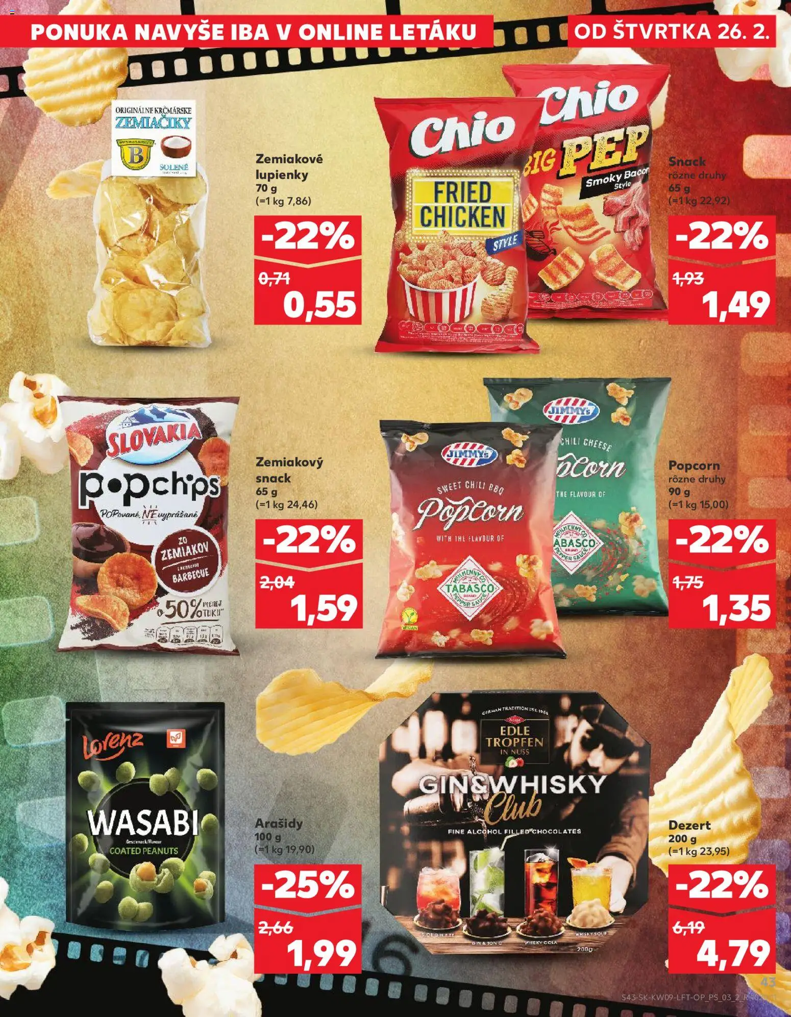 Nové Kaufland akcie – leták je platný od 26.02.2026 | Strana: 43 | Produkty: Gin, Whisky, Cola, Arašidy