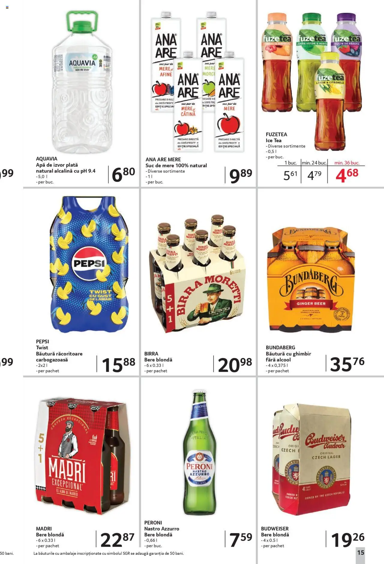 Catalog Selgros - Magazine Mici – valabil de la 22.08.2025 | Pagină: 15 | Produse: Bere, Apă, Fructe, Lămâie