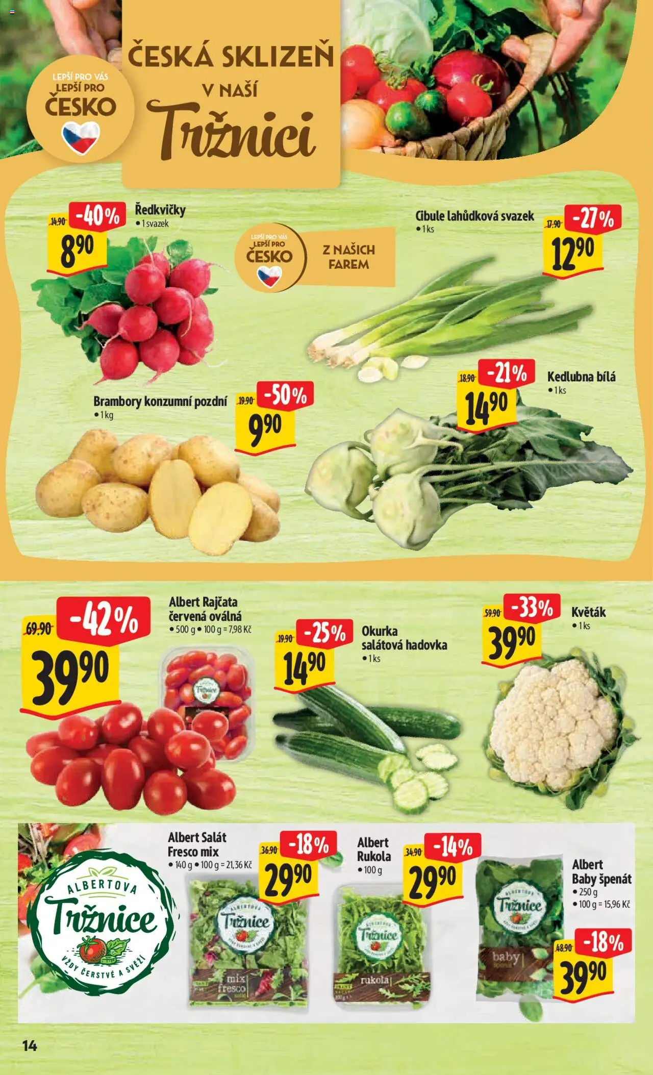 Albert leták - Hypermarket od 10.09.2025 | Strana: 21 | Produkty: Rajčata, Brambory, Rukola, Okurka