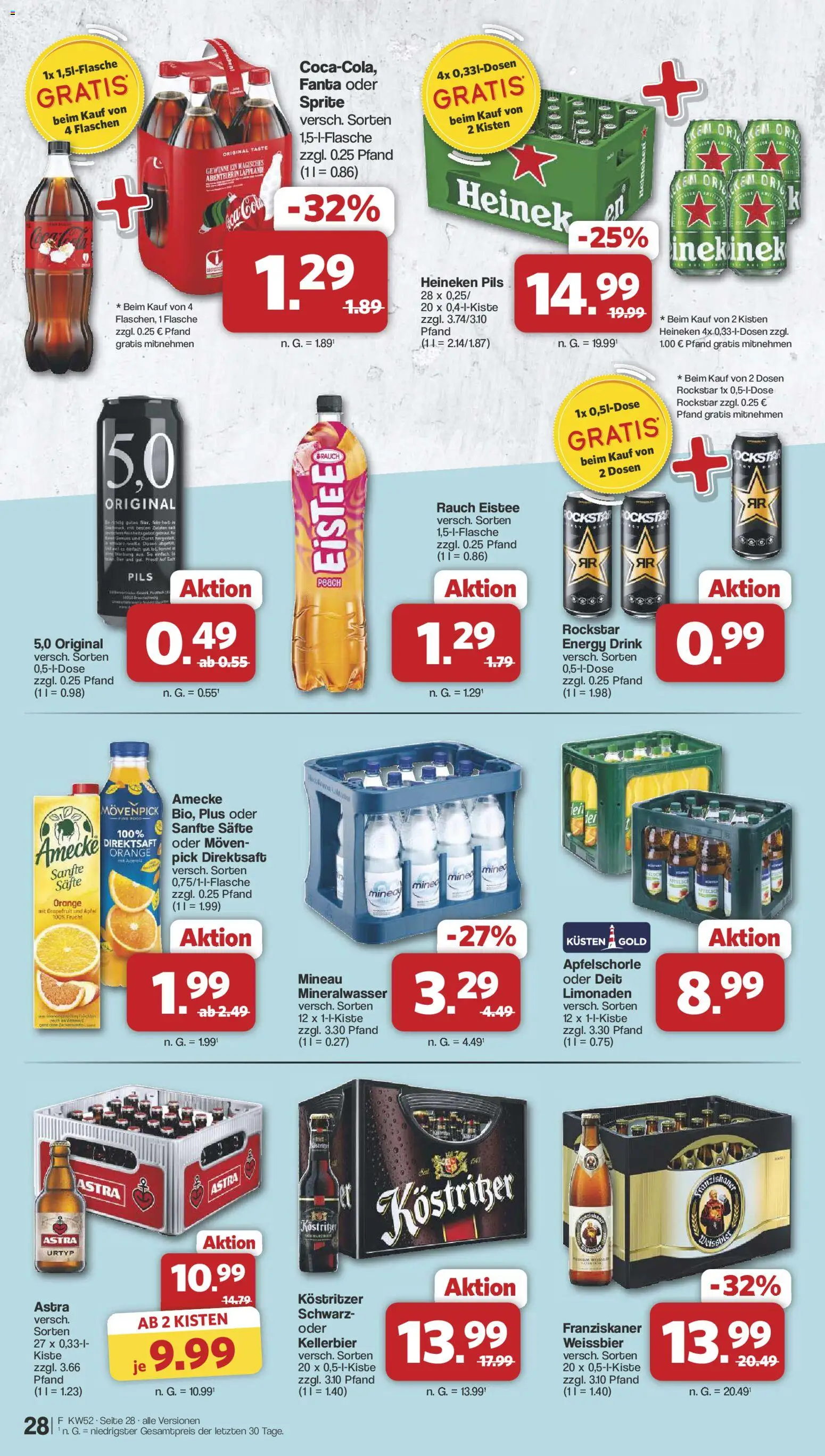 Famila Nordwest Prospekt 	 – gültig ab 22.12.2025 | Seite: 28 | Produkte: Cola, Rockstar, Mineralwasser, Grapefruit