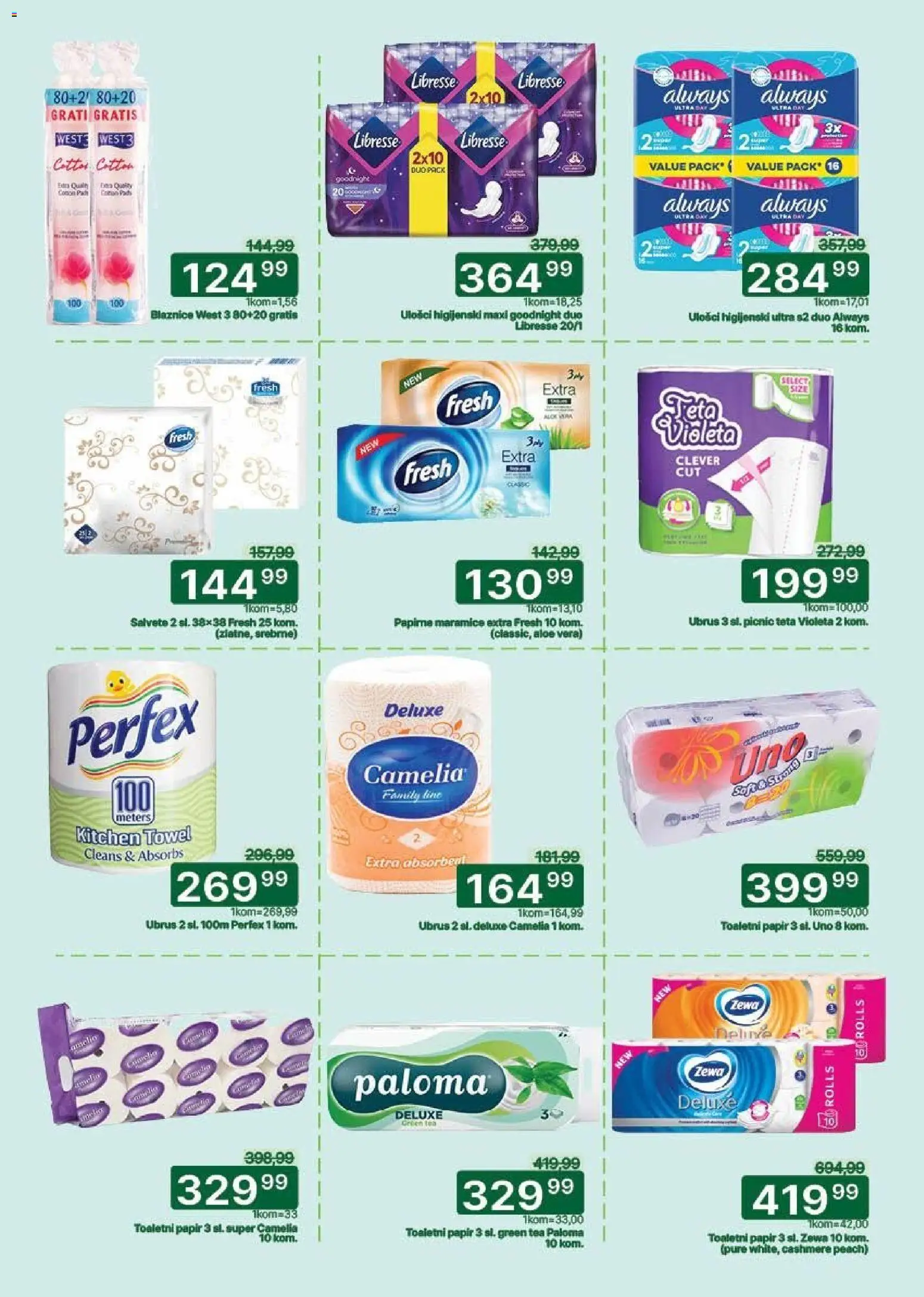 Univerexport katalog - važi od 05.01.2026 | Strana: 30 | Proizvode: Salvete, Ubrus