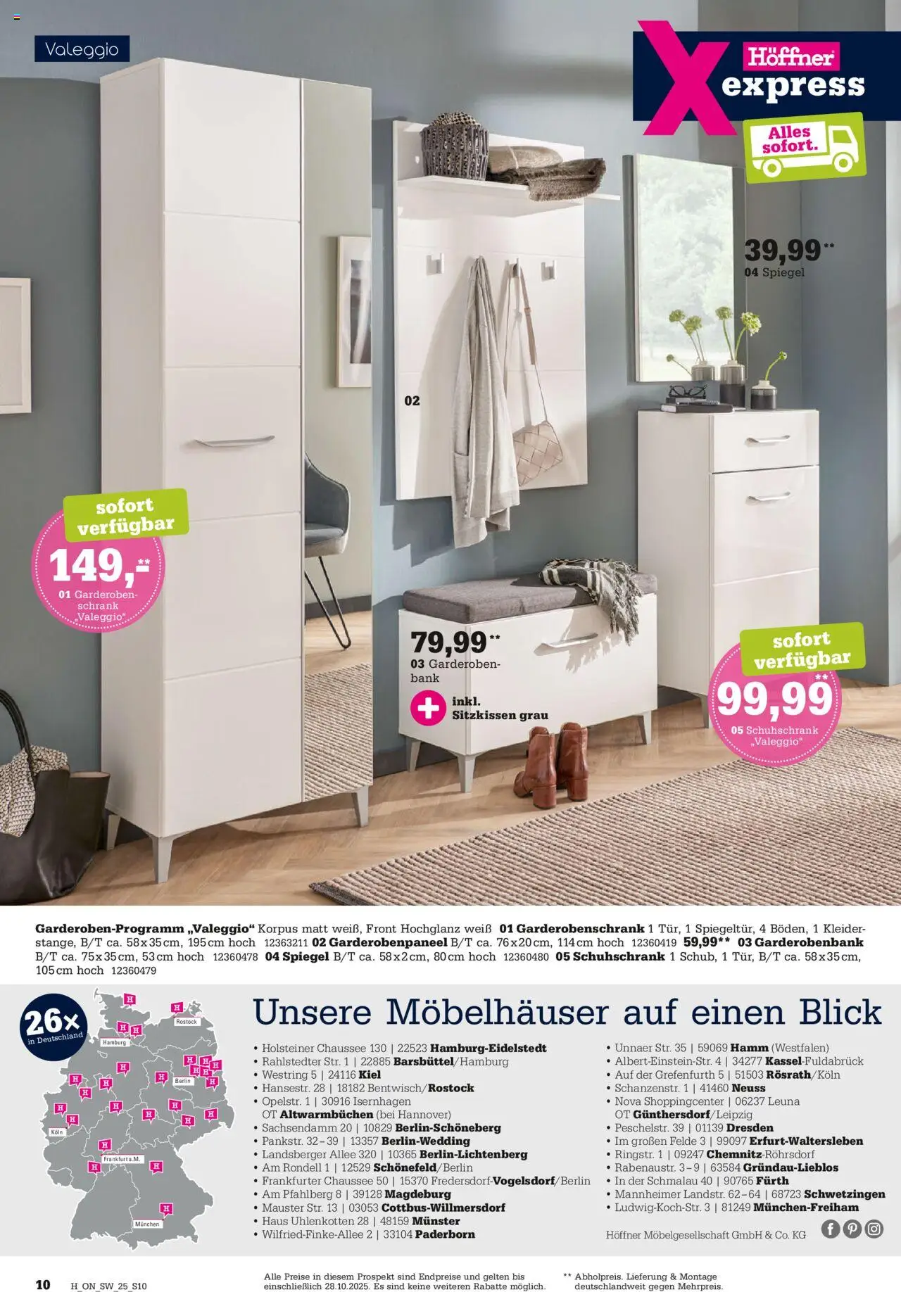 Höffner Express Spezial – gültig ab 15.10.2025 | Seite: 10 | Produkte: Schrank, Spiegel, Garderobenschrank