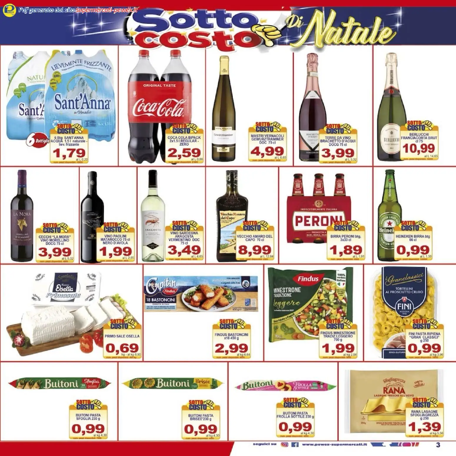 Volantino Pewex del 08.12.2025 | Pagina: 3 | Prodotti: Minestrone, Vino, Heineken, Coca Cola