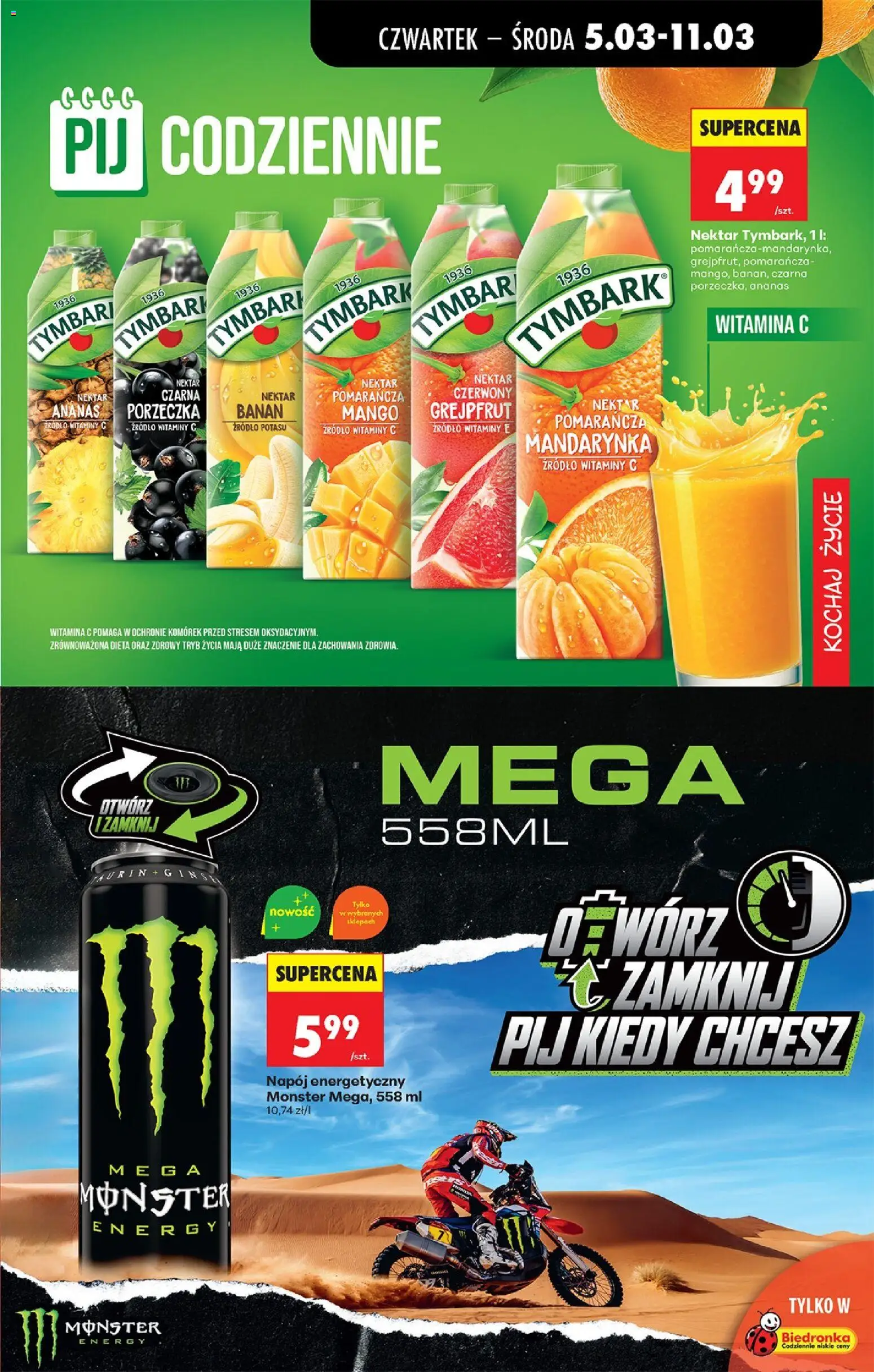 Biedronka Polsko leták - Codziennie niskie ceny od 05.03.2026 | Strana: 69 | Produkty: Mango, Monster, Banán, Monster Energy