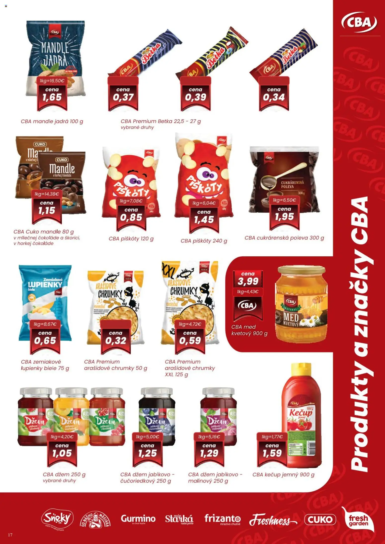 Nové Sintra akcie – leták je platný od 01.12.2025 | Strana: 17 | Produkty: Kečup, Med, Mandle