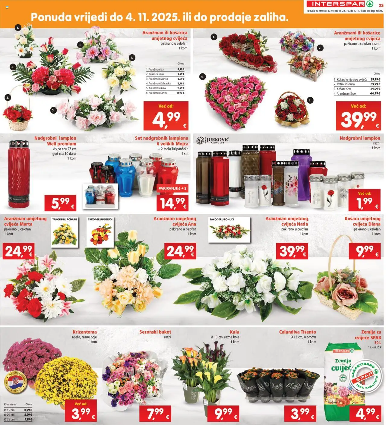 Interspar katalog | vrijedi od 22.10.2025 | Stranica: 25 | Proizvodi: Cvijeće, Košara, Celofan, Lampion