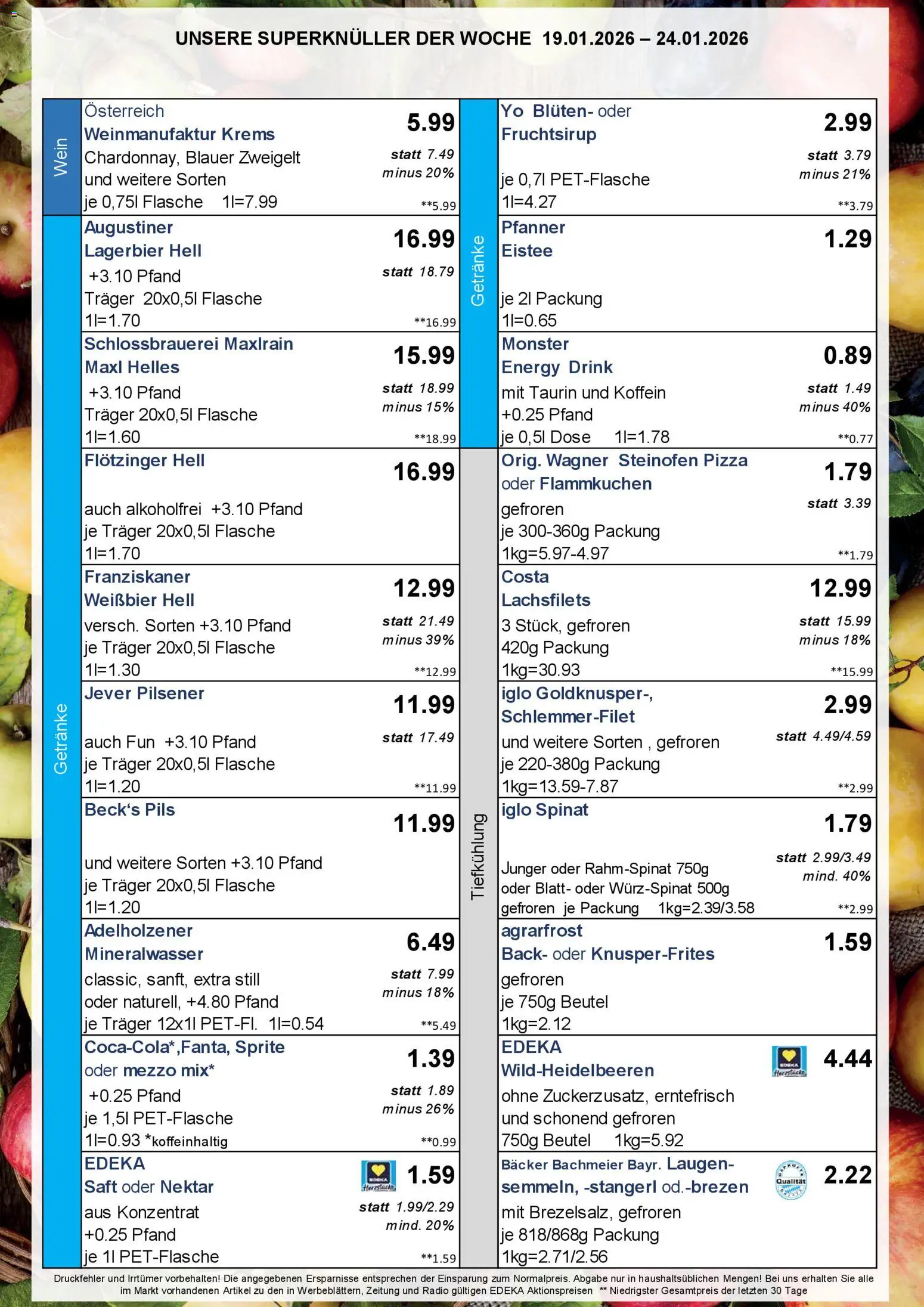 Simmel Handzettel  – gültig ab 19.01.2026 | Seite: 4 | Produkte: Sprite, Adelholzener, Jever, Saft