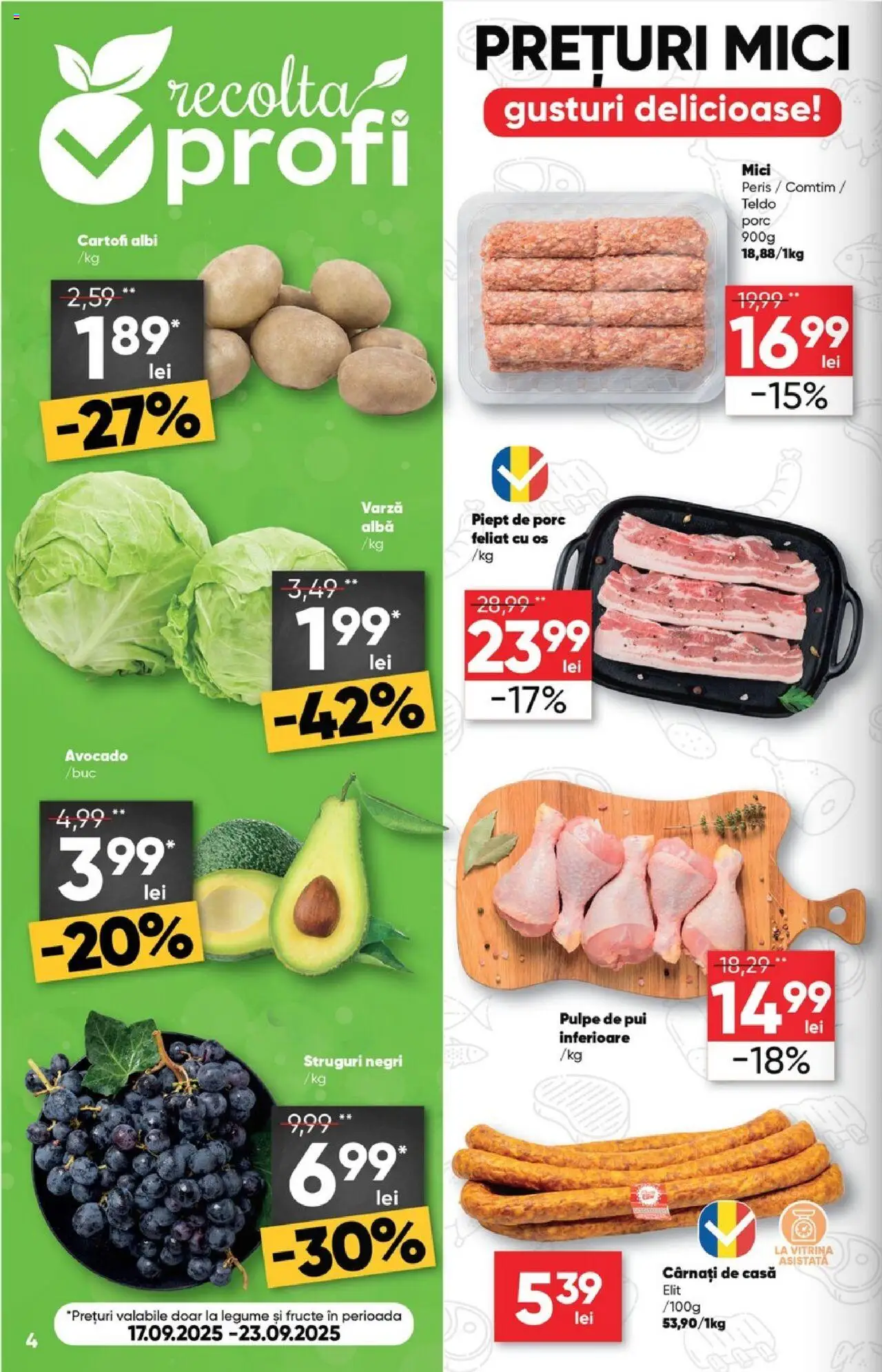 Noul catalog Profi – valabil de la 17.09.2025 | Pagină: 4 | Produse: Struguri, Vitrină, Mici, Fructe