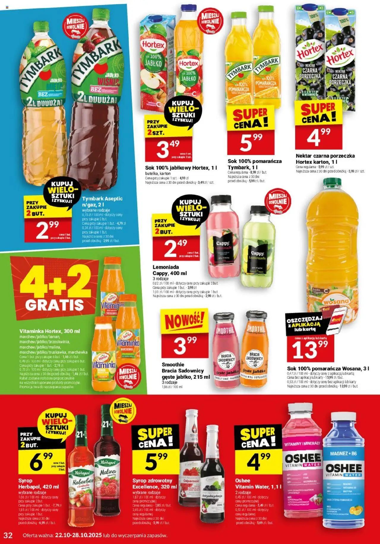Twój Market Gazetka od 22.10.2025 | Strona: 32 | Produkty: Karta, Syrop, Porzeczka, Sok