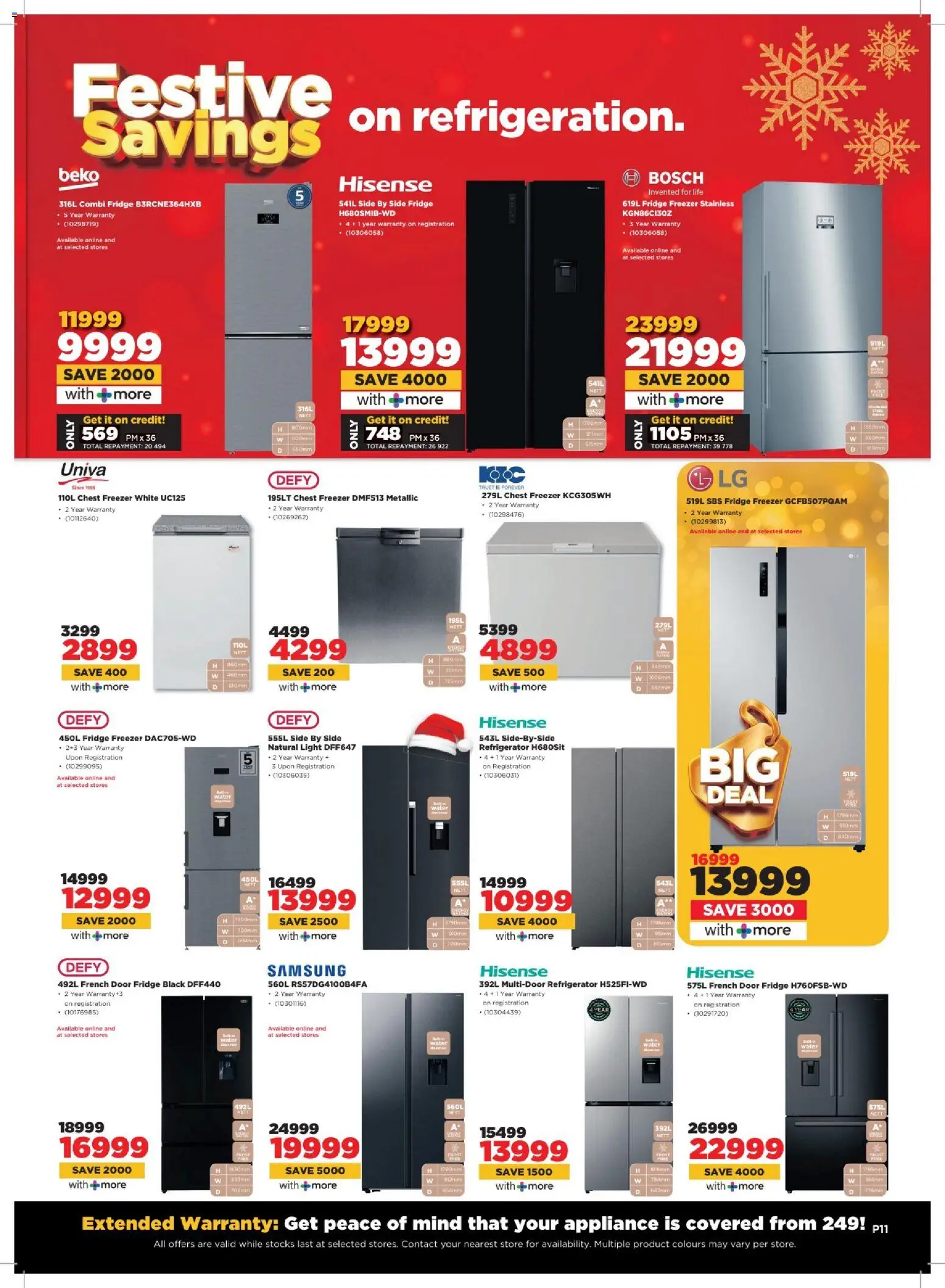 New HiFi Corp catalogue – valid from 02.12.2025 | Page: 11 | Products: Refrigerator, Freezer, Fridge, Chest freezer