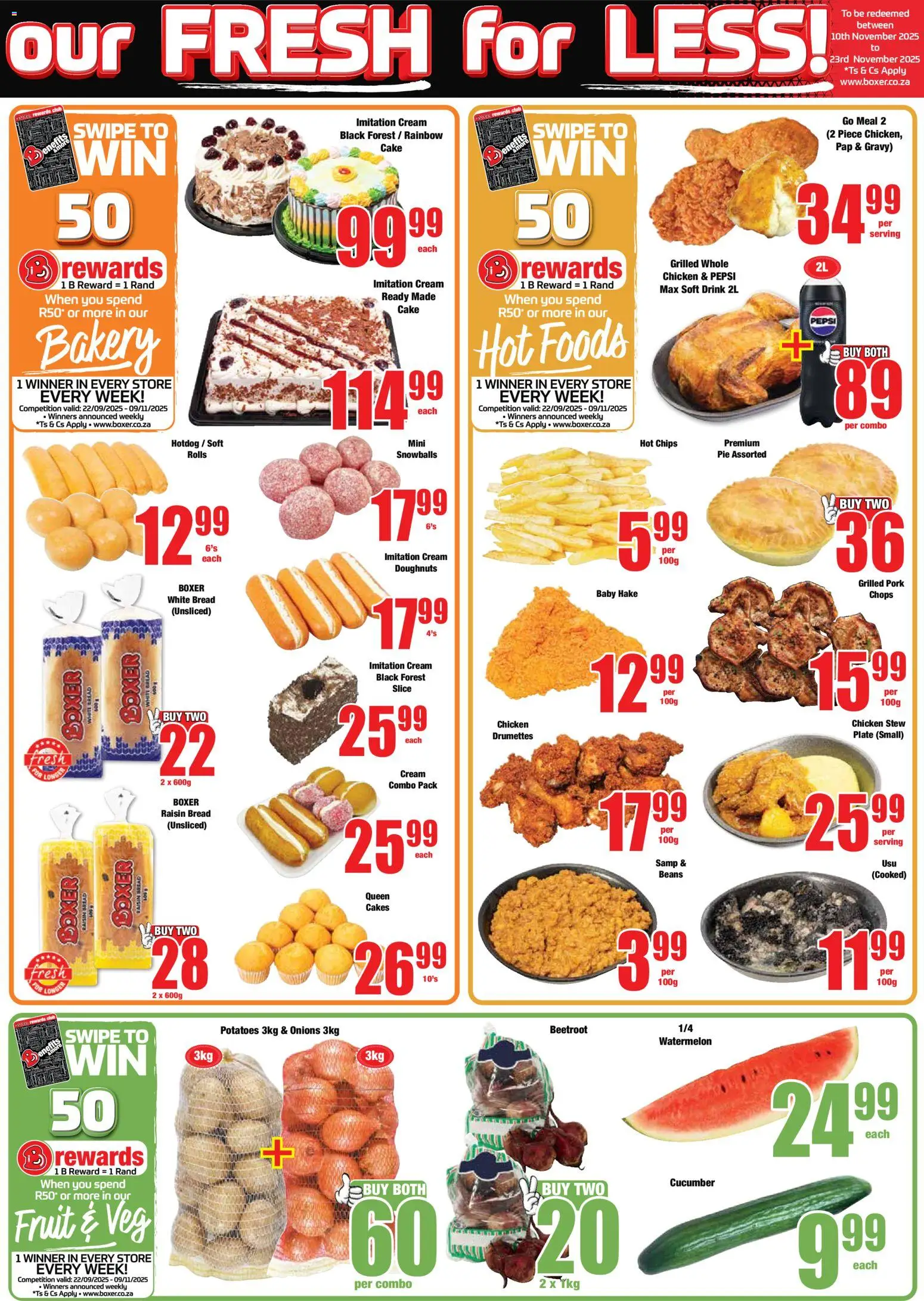 New Boxer catalogue – valid from 23.10.2025 | Page: 3 | Products: Bread, Pork, Gravy, Onions