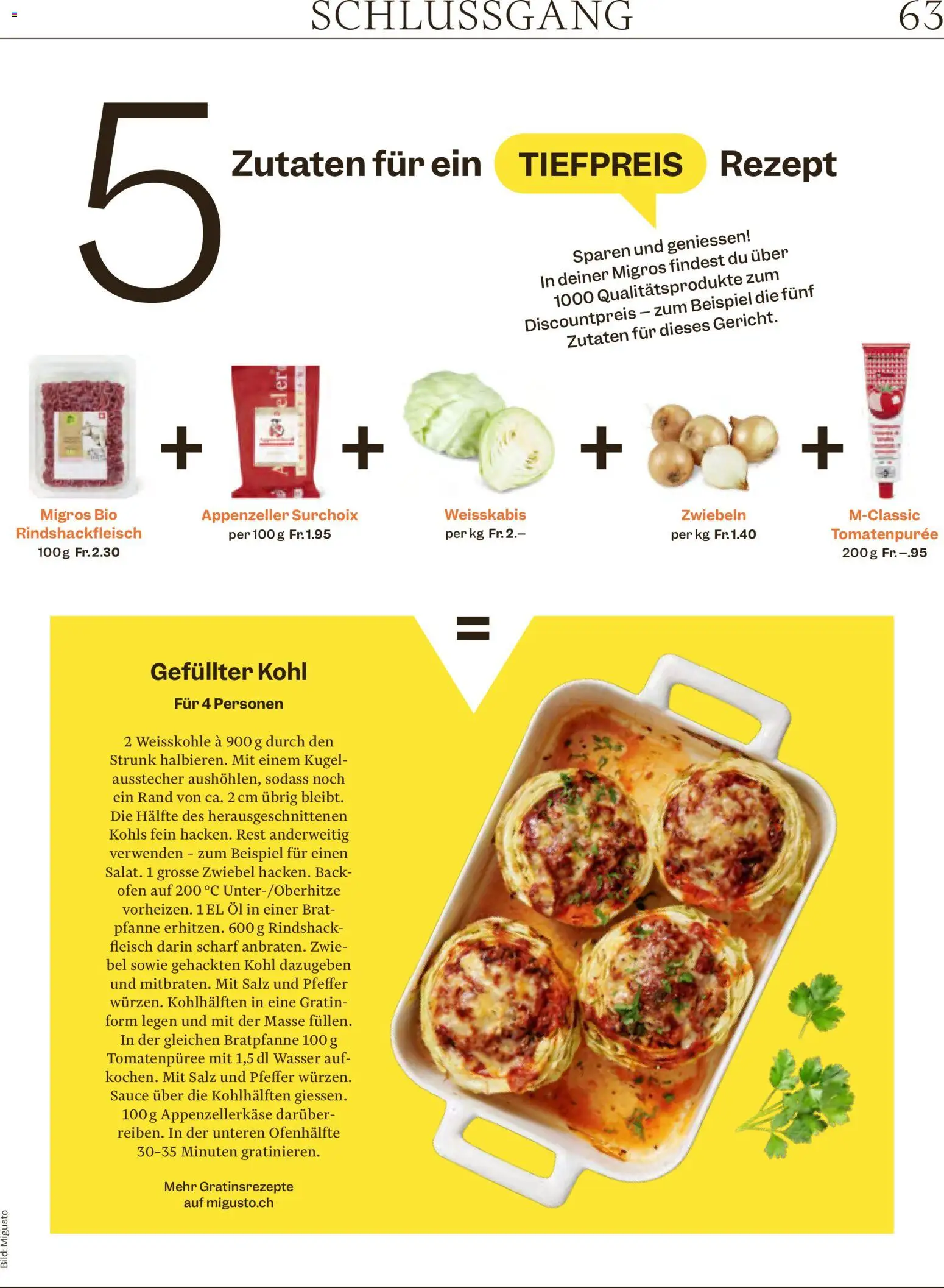 Migros Magazin – gültig ab 19.01.2026 | Seite: 63 | Produkte: Pfeffer, Salz, Wasser, Zwiebeln