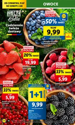 Lidl Gazetka od 31.07.2025 | Strona: 22 | Produkty: Maliny, Jeżyny, Owoce