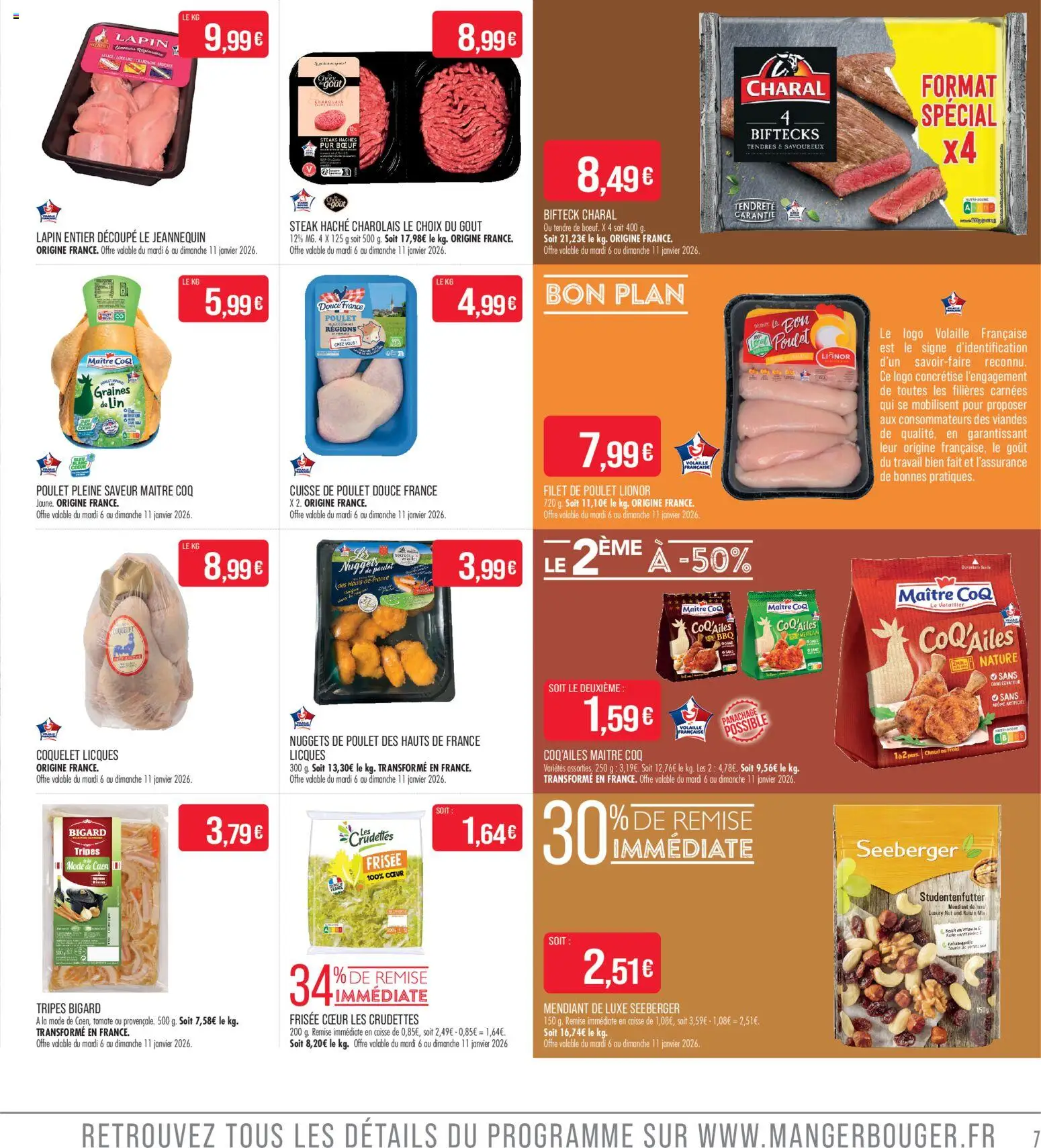 {H1} | Page: 7 | Produits: Raisin, Lapin, Volaille, Coquelet