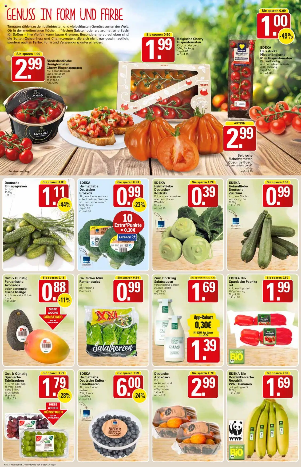 WEZ Prospekt - gültig ab dem 21.07.2025 | Seite: 4 | Produkte: Kohlrabi, Tomaten, Heidelbeeren, Mango