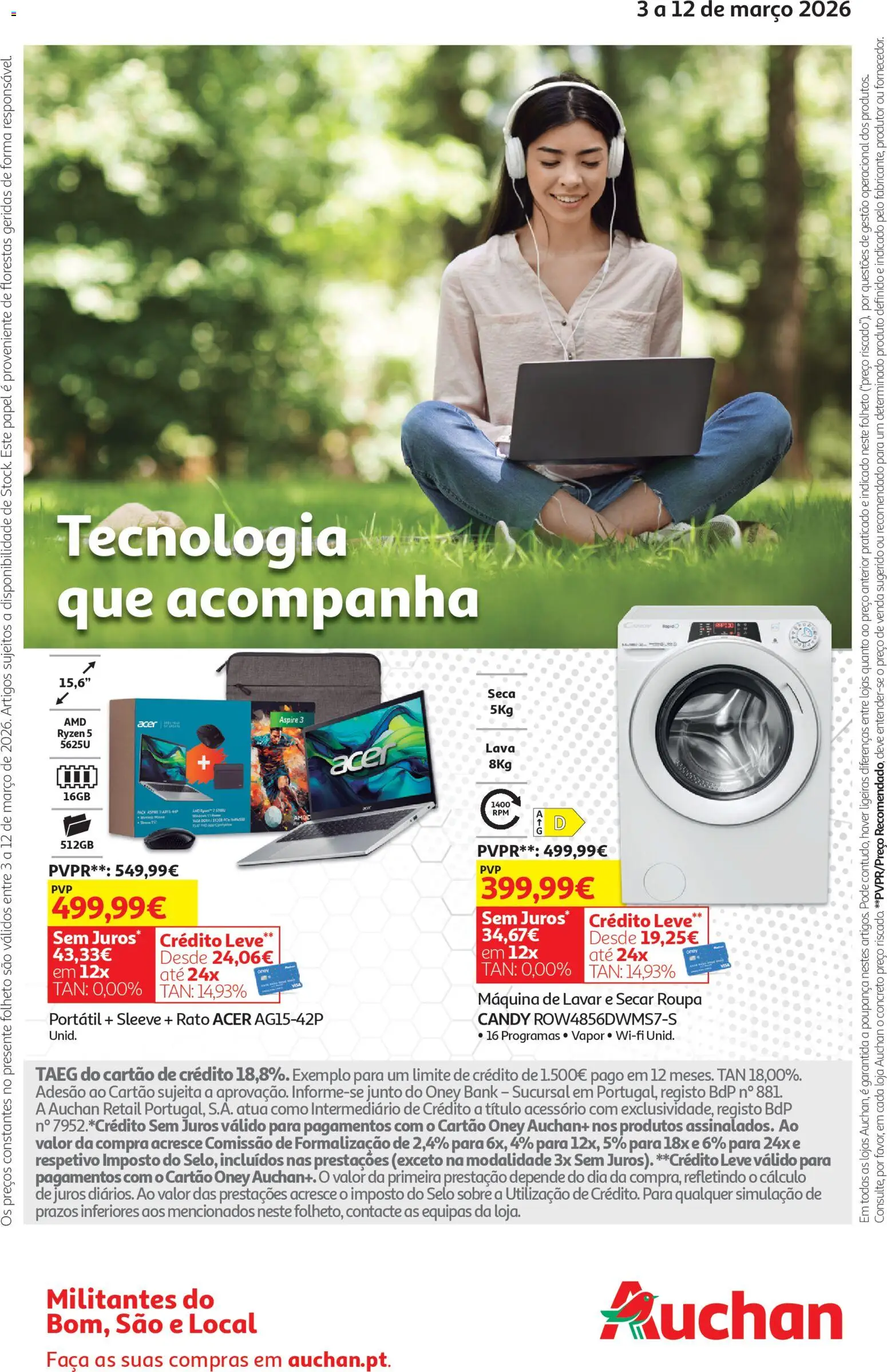 Auchan - Festa das Marcas │ válido de 03.03.2026 | Página: 36 | Produtos: Faca, Máquina de lavar