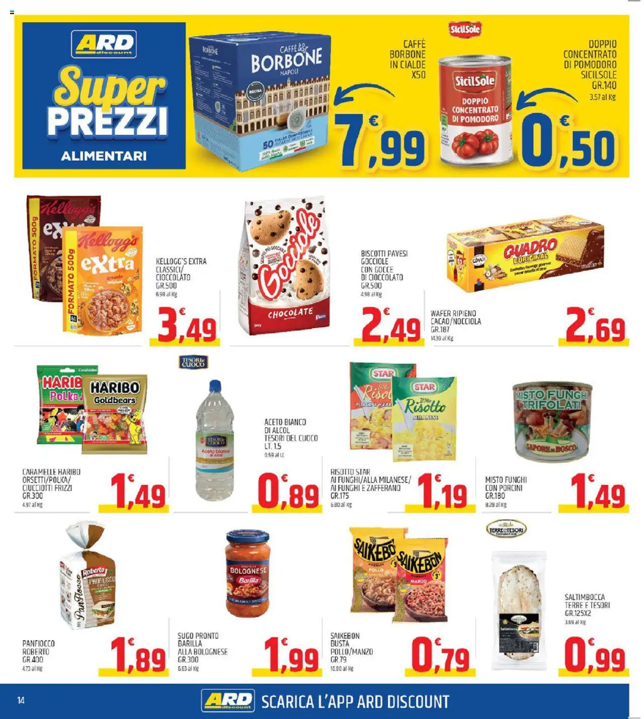 Volantino ARD Discount del 11.09.2025 | Pagina: 14 | Prodotti: Cioccolato, Caramelle, Pomodoro, Funghi
