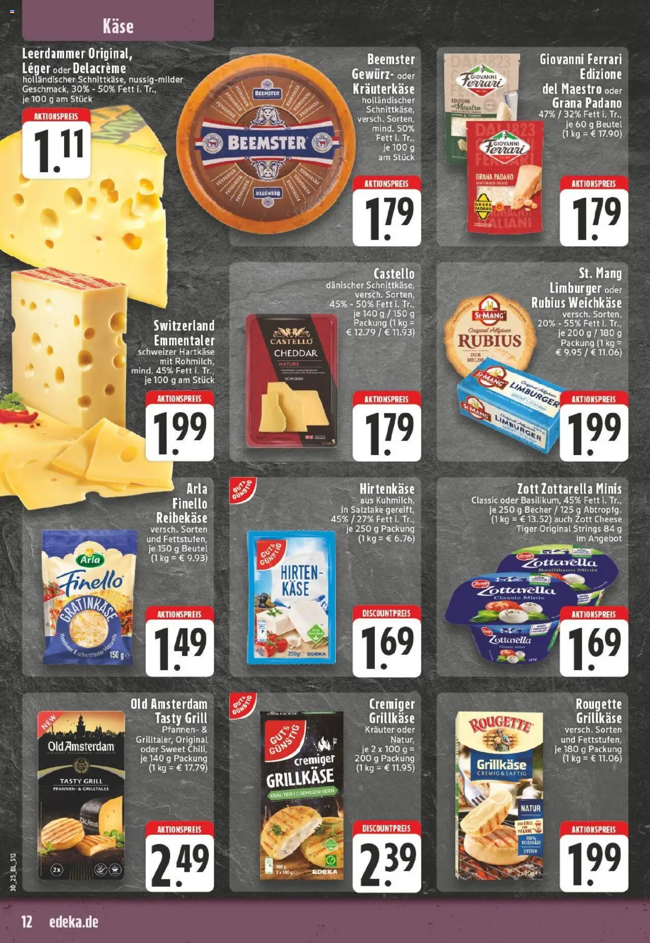 Edeka prospekt Reken - Maria Veen	 - gültig ab dem 20.07.2025 | Seite: 12 | Produkte: Grill, Käse, Leerdammer, Reibekase