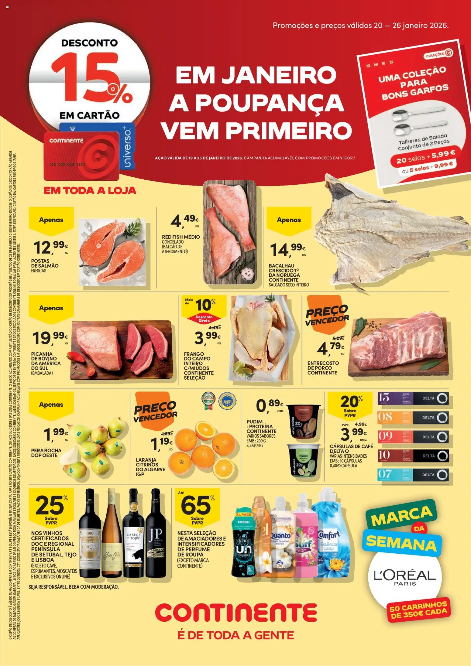 Continente folheto │ válido de 20.01.2026 | Página: 1 | Produtos: Jogos, Frango, Salmão, Café