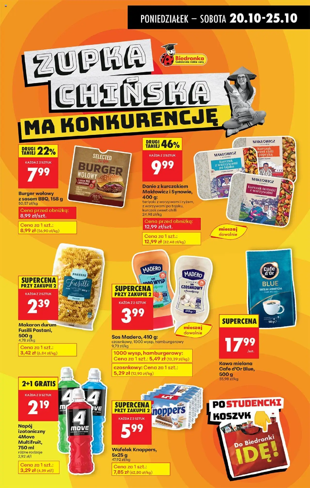 Biedronka gazetka od 20.10.2025 | Strona: 43 | Produkty: Knoppers, Chili, Makaron, Ser cheddar