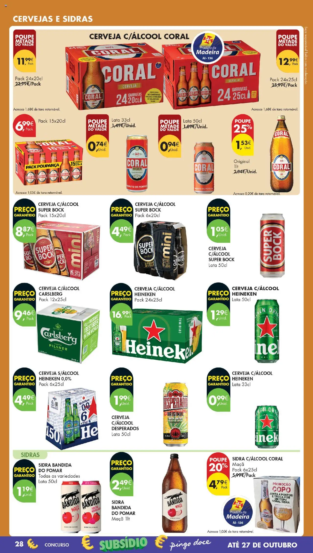 Pingo Doce Poupe Esta Semana Madeira │ válido de 21.10.2025 | Página: 28 | Produtos: Super bock, Maça, Cerveja
