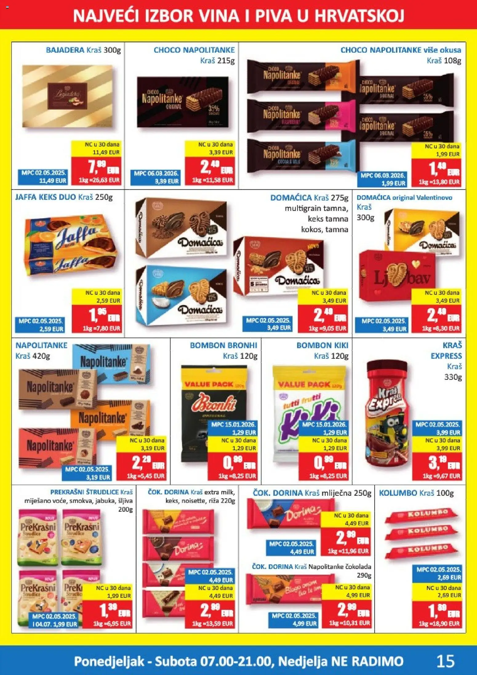 Vrutak katalog | vrijedi od 13.04.2026 | Stranica: 15 | Proizvodi: Riža, Keks, Šljiva, Napolitanke