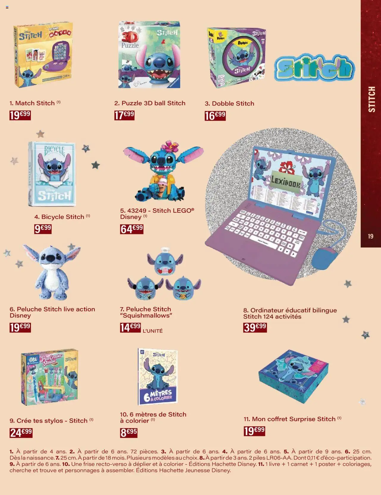 {H1} | Page: 19 | Produits: Ordinateur, Peluche, Piles, Livre