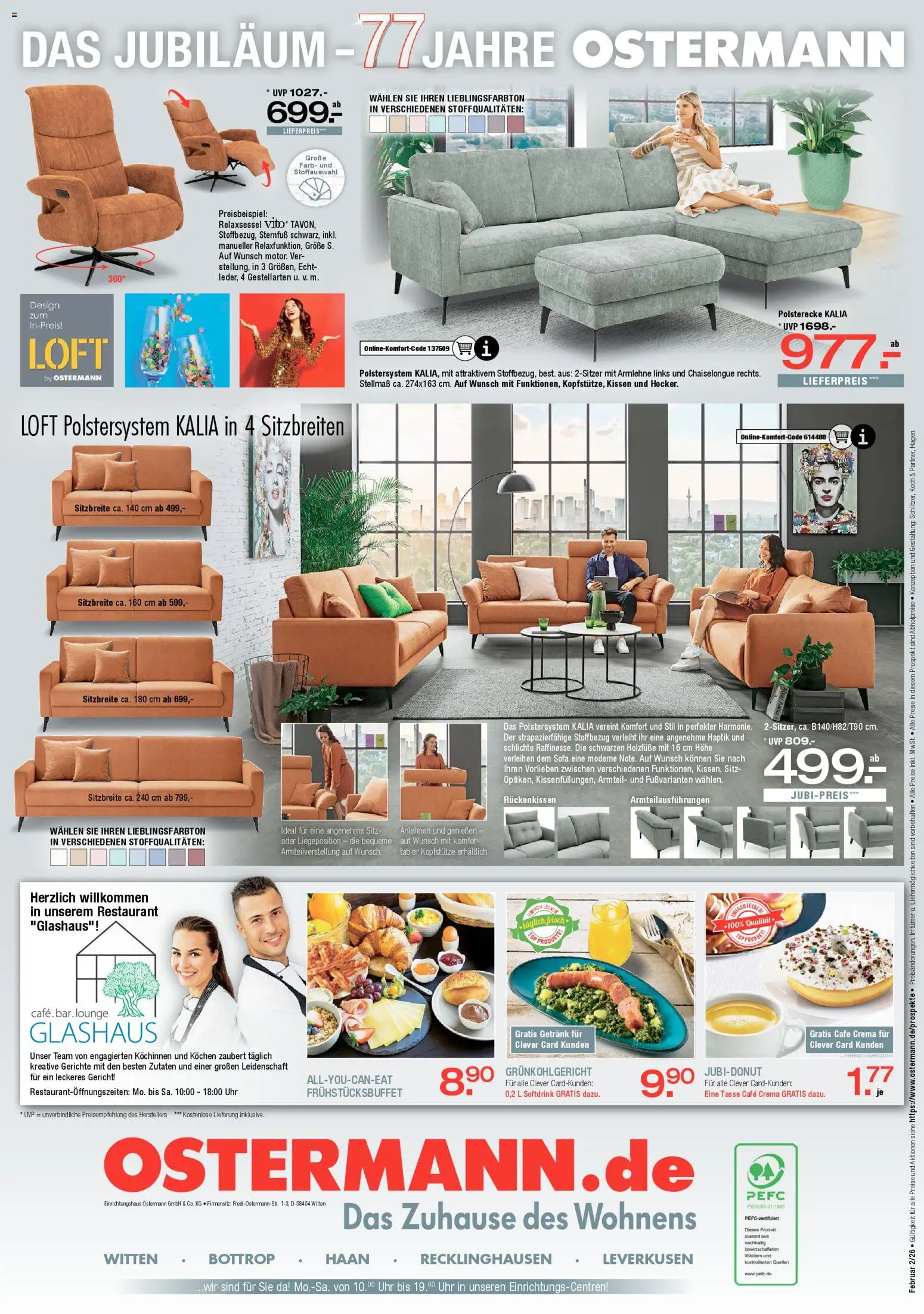 Ostermann Prospekt 	 – gültig ab 21.02.2026 | Seite: 9 | Produkte: Top, Relaxsessel, Kissen, Uhr