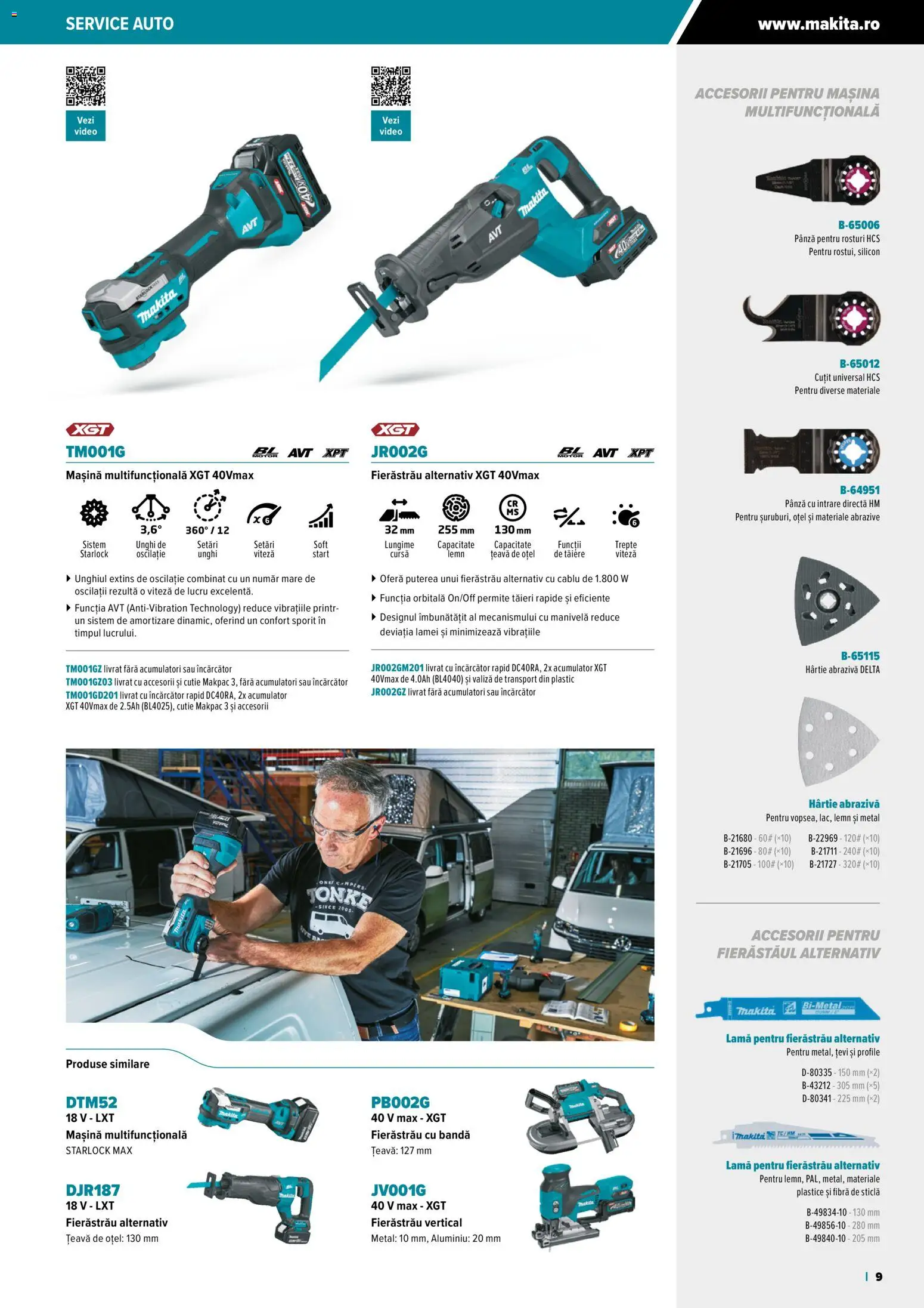 Noul catalog Makita – valabil de la 23.10.2025 | Pagină: 9 | Produse: Valiză, Încărcător, Video, Țeavă