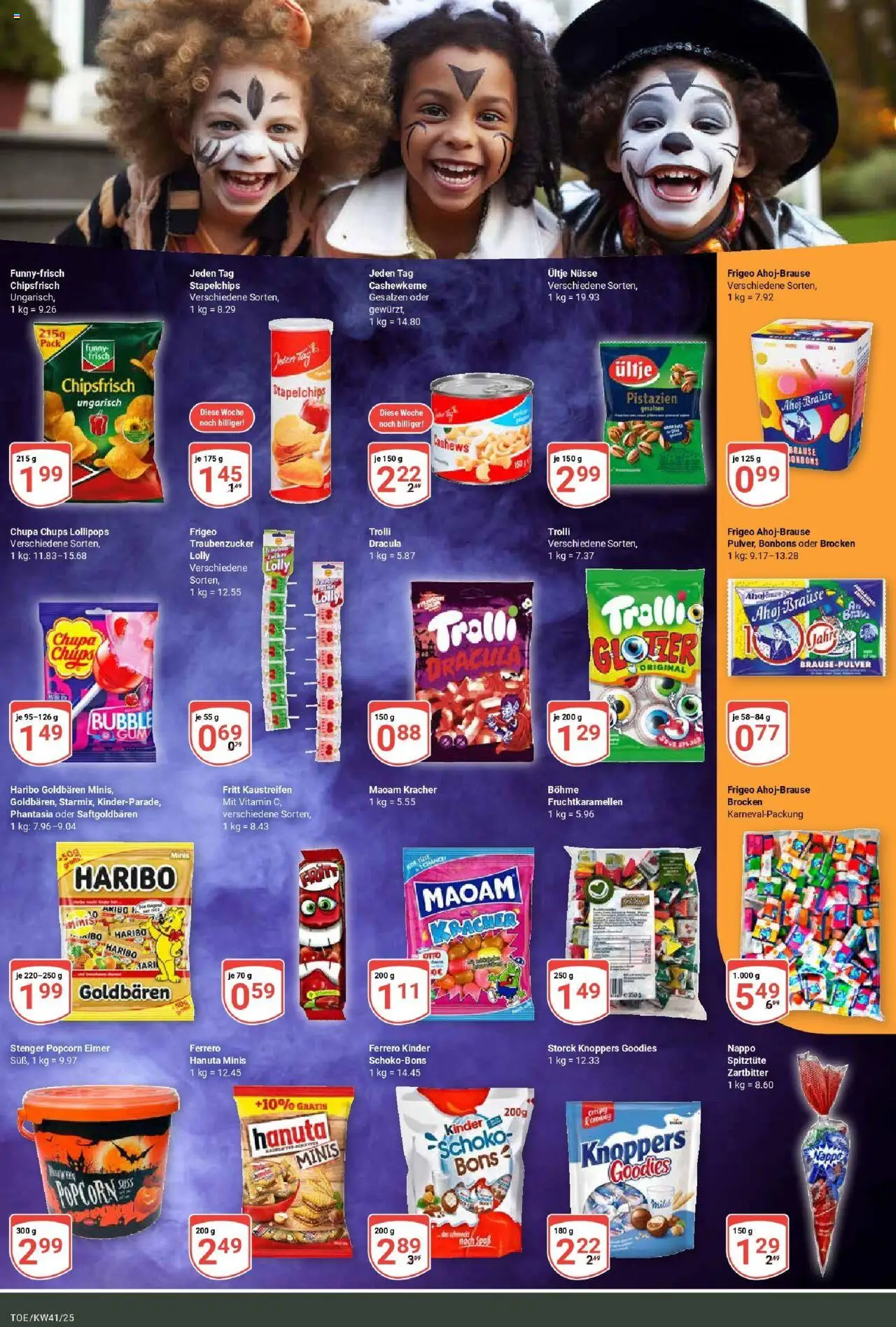 Globus prospekt Tönisvorst	 – gültig ab 06.10.2025 | Seite: 16 | Produkte: Funny frisch, Pistazien, Knoppers, Nüsse