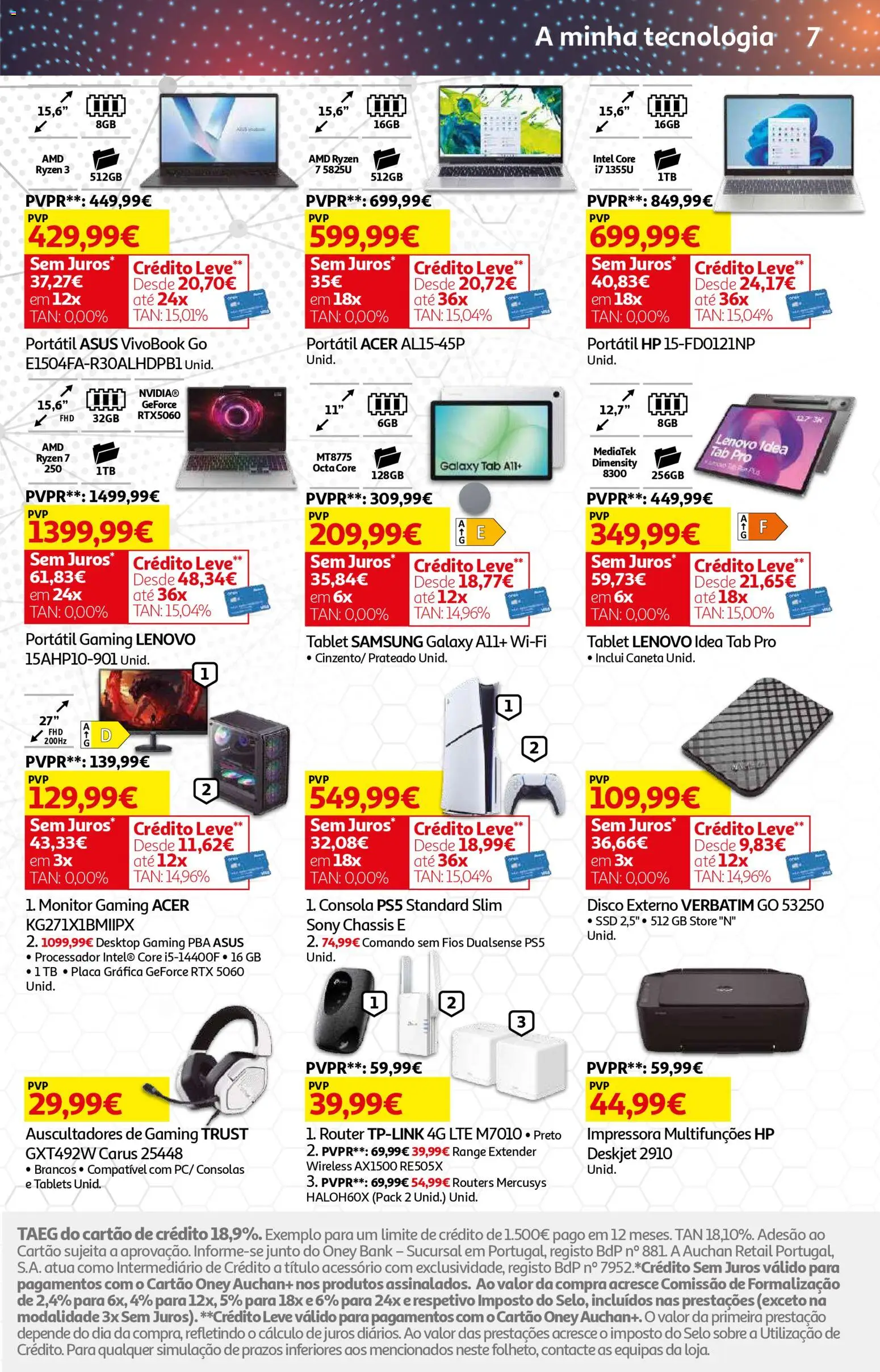 Auchan - Beleza Interiores Spring │ válido de 21.04.2026 | Página: 30 | Produtos: Monitor, Impressora, Tablet