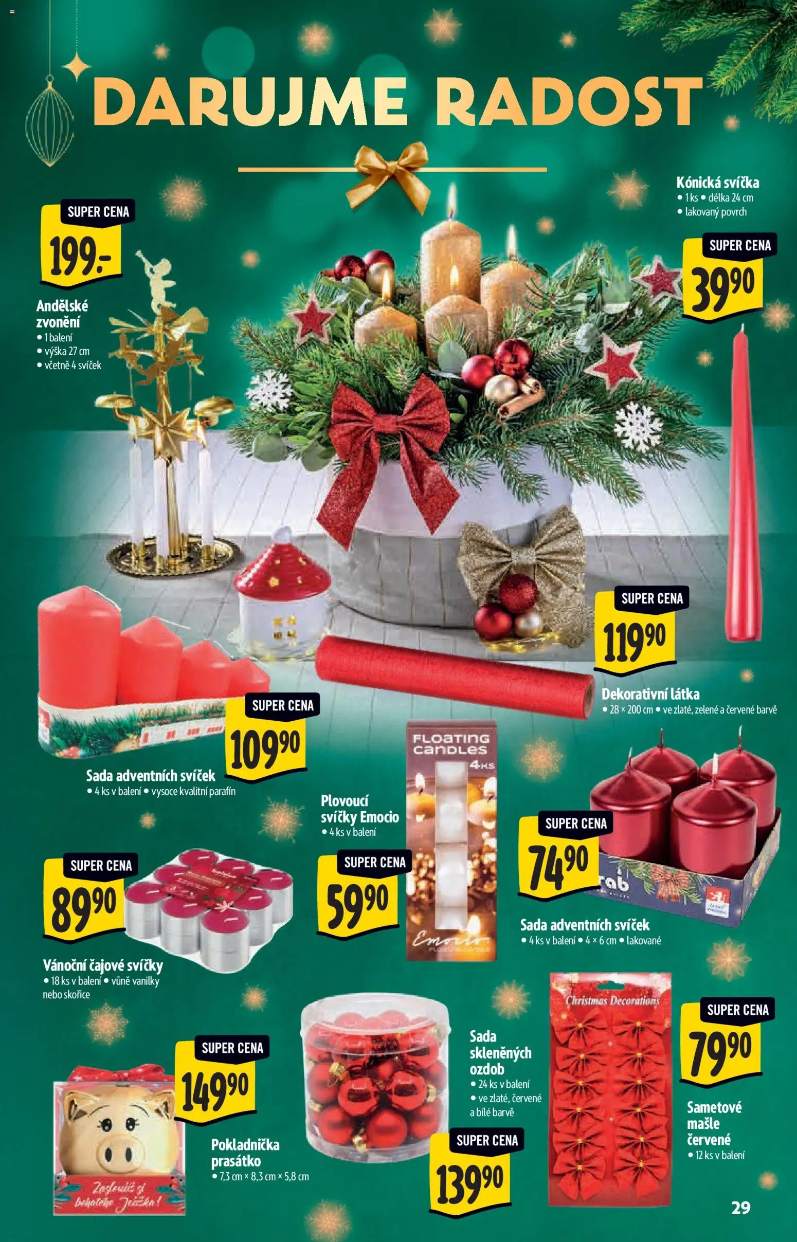 Albert katalog - Supermarket od 29.10.2025 | Strana: 29 | Produkty: Svíčka, Svíčky, Andělské zvonění, Pokladnička