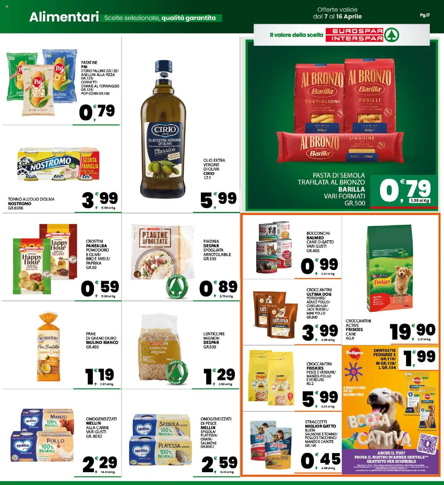 Volantino Eurospar del 07.04.2026 | Pagina: 17 | Prodotti: Crostini, Tonno, Olio extra vergine, Sugo