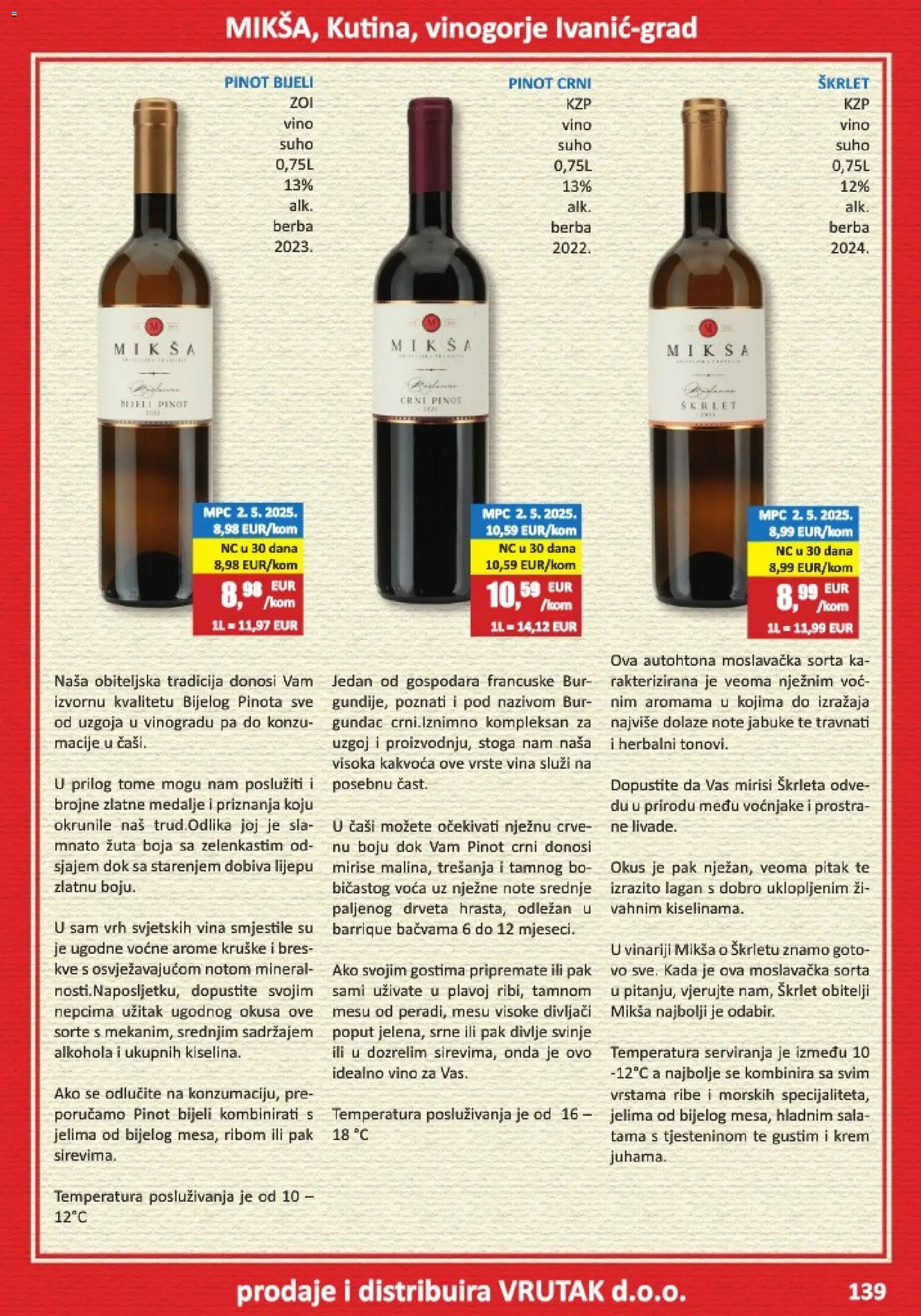 Vrutak katalog | vrijedi od 01.11.2025 | Stranica: 139 | Proizvodi: Vino, Jabuke