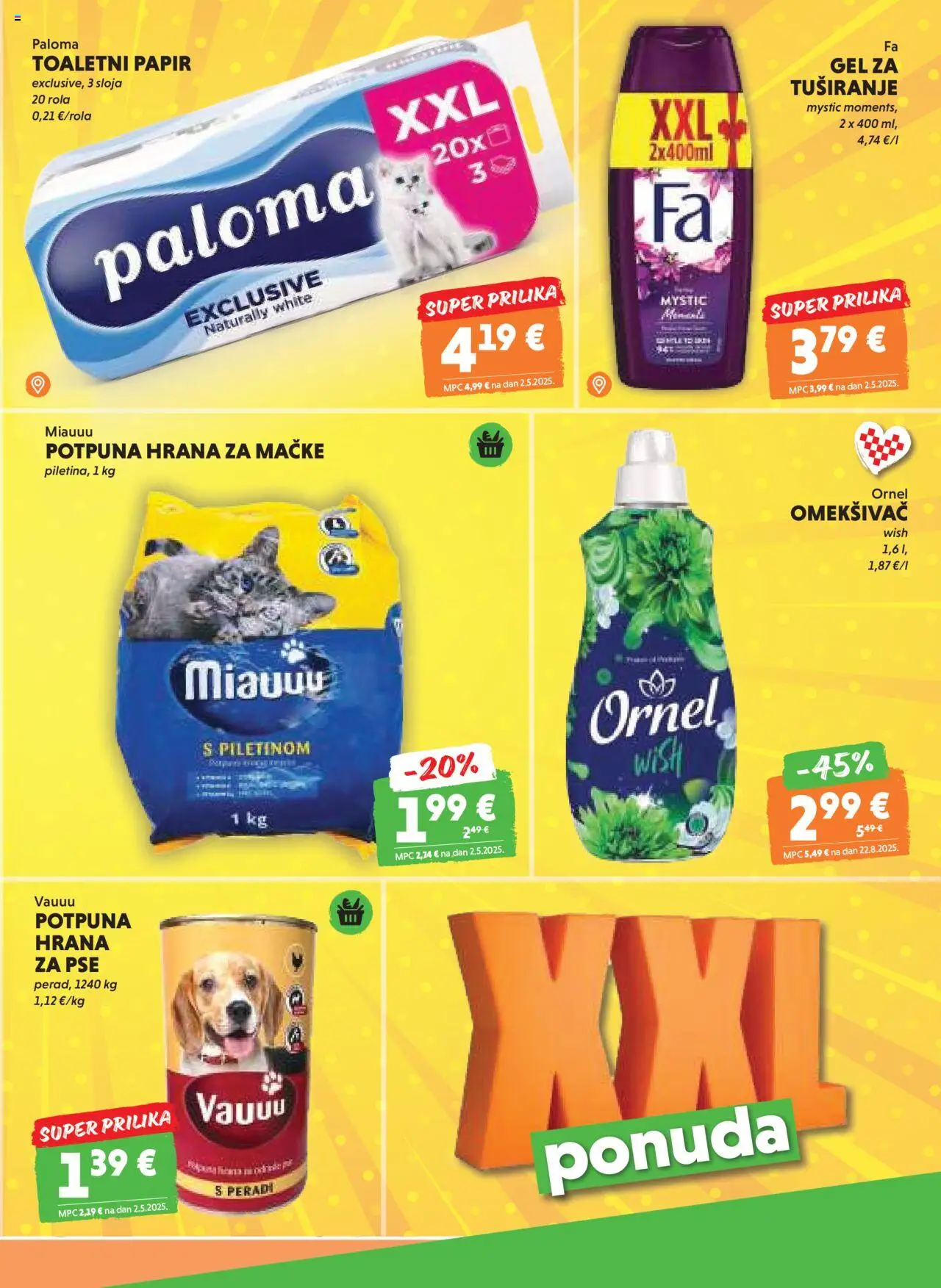 Studenac katalog | vrijedi od 15.10.2025 | Stranica: 19 | Proizvodi: Hrana za pse, Omekšivač, Toaletni papir, Hrana za mačke