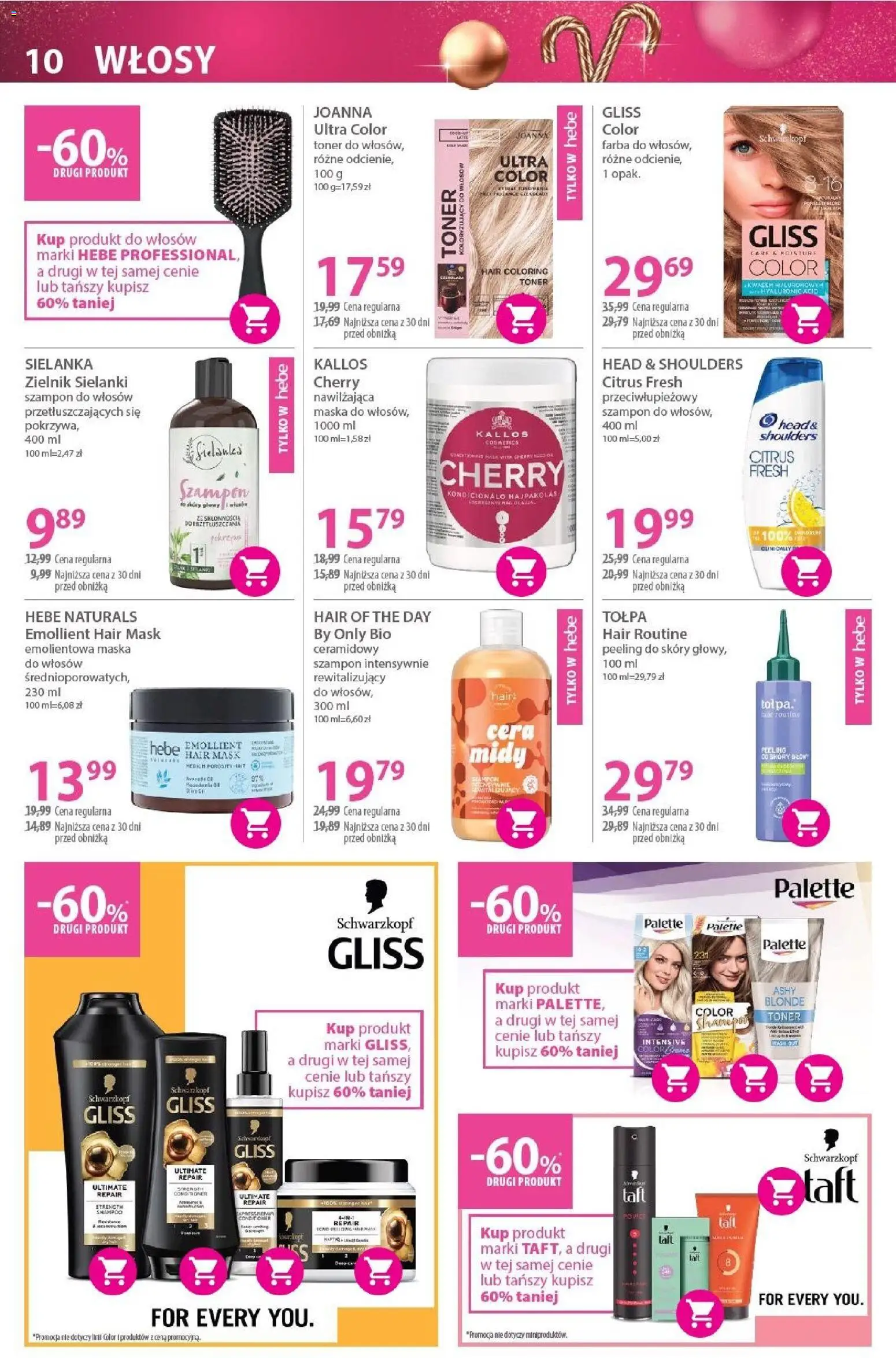 Hebe Gazetka od 02.12.2025 | Strona: 10 | Produkty: Toner, Szampon, Maska do włosów, Peeling