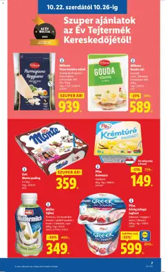 Milbona Parmigiano Reggiano, Olasz kemény sajtok Parmigiano Reggiano / Grana Padano. Zsírtartalom: 40%. 125 / 150 g - amely érvényes a következő dátumtól: 22.10.2025 | Oldal: 7