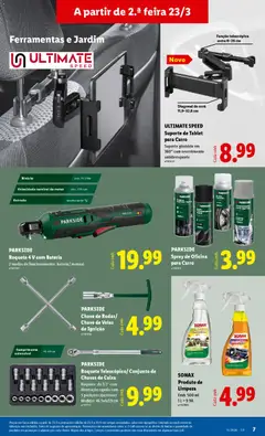 Pré-visualização PARKSIDE Roquete Telescópico/Conjunto de Chaves de Caixa, Roquete: de 1/2" com libertação rápida com 5 posições ajustáveis Medidas: 46,5x4x3,9 cm válido de 23.03.2026 | Página: 7 | Produtos: Caixa, Bateria, Tablet, Velas