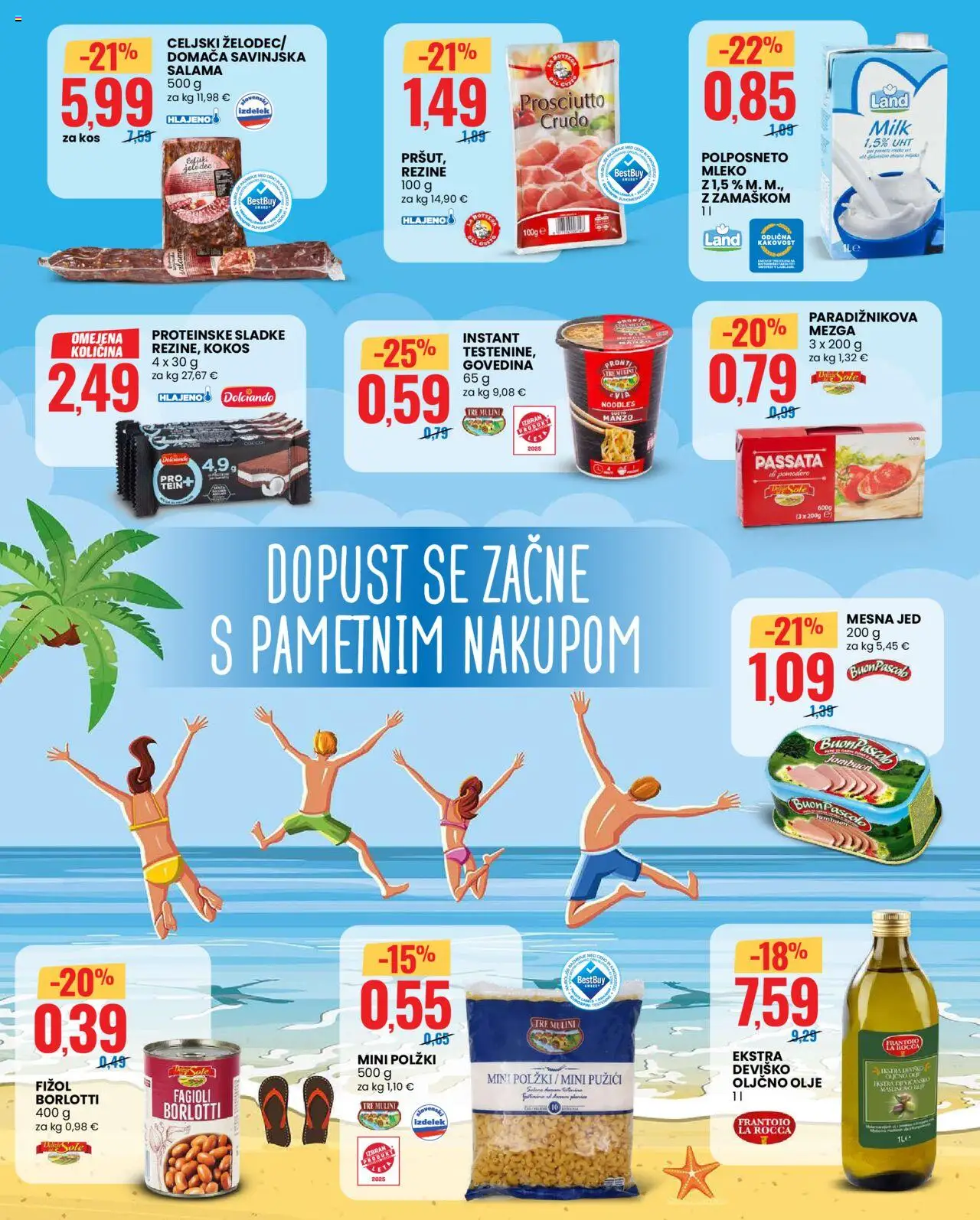 Eurospin katalog │ velja od 19.06.2025 | Stran: 2 | Izdelki: Oljčno olje, Kos, Mleko, Salama