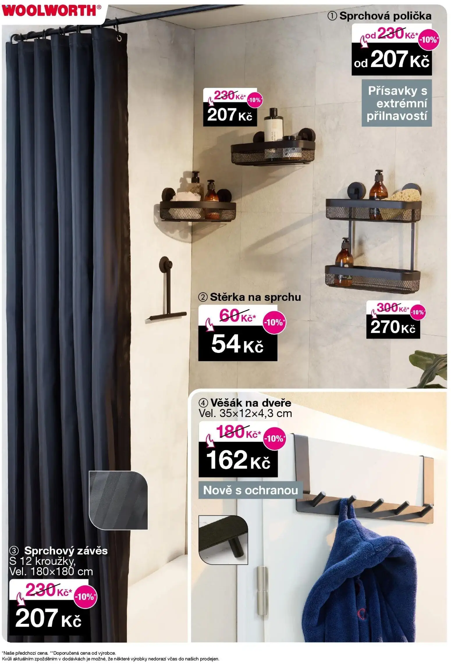 Woolworth leták od 21.11.2025 | Strana: 16 | Produkty: Sprchový závěs, Polička, Věšák na dveře, Věšák