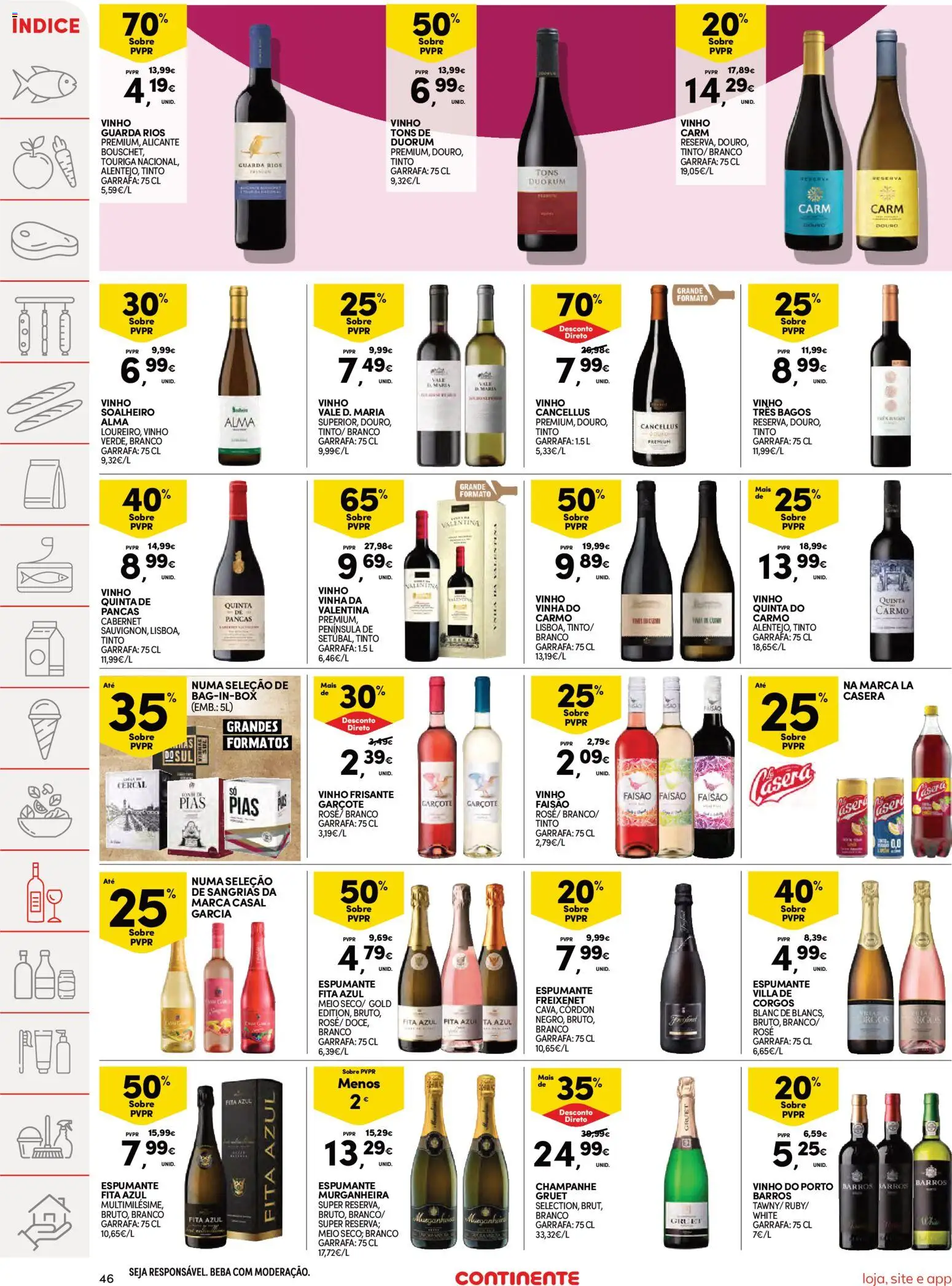 Continente Semanal Continente Bom Dia │ válido de 24.03.2026 | Página: 46 | Produtos: Espumante, Champagne, Vinho, Vinho tinto