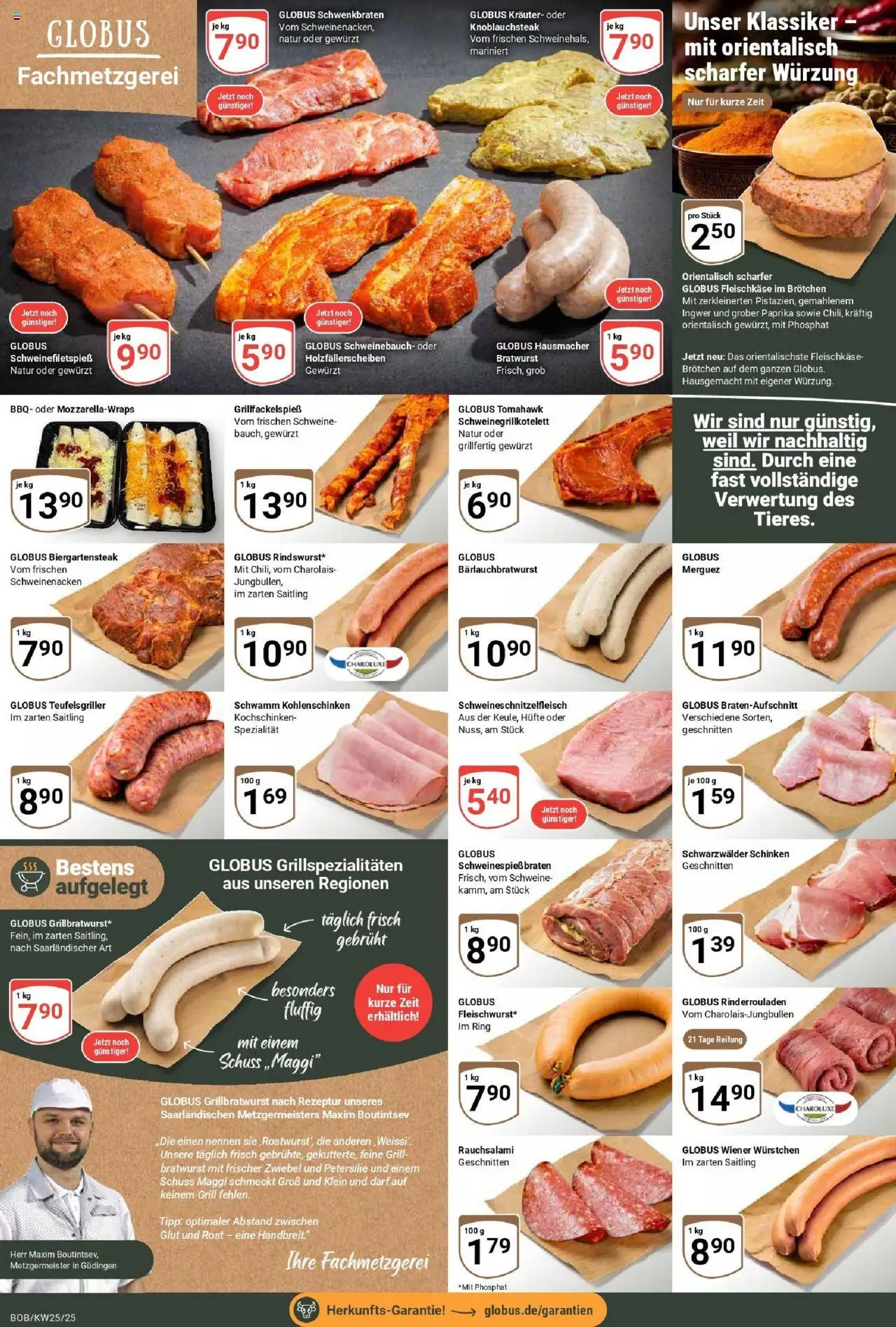 Globus prospekt Bobenheim-Roxheim	 - gültig ab dem 15.06.2025 | Seite: 6 | Produkte: Rinderrouladen, Wiener wurstchen, Schweinebauch, Petersilie