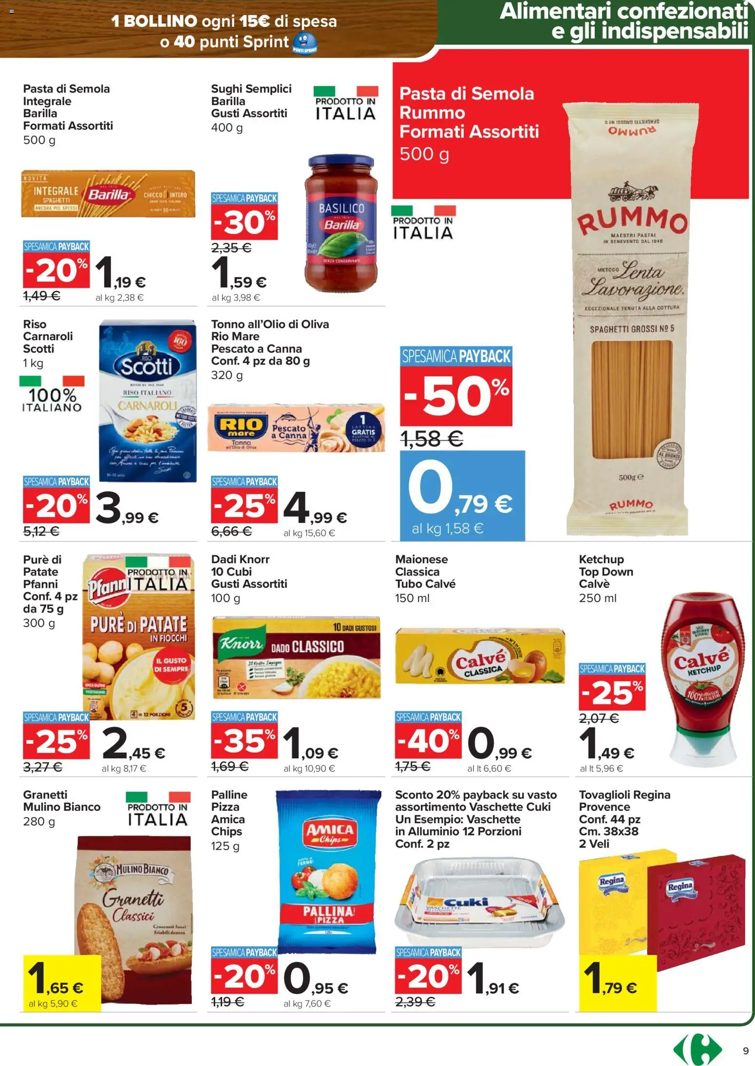 Volantino Carrefour del 15.01.2026 | Pagina: 9 | Prodotti: Riso, Top, Basilico, Vaschette
