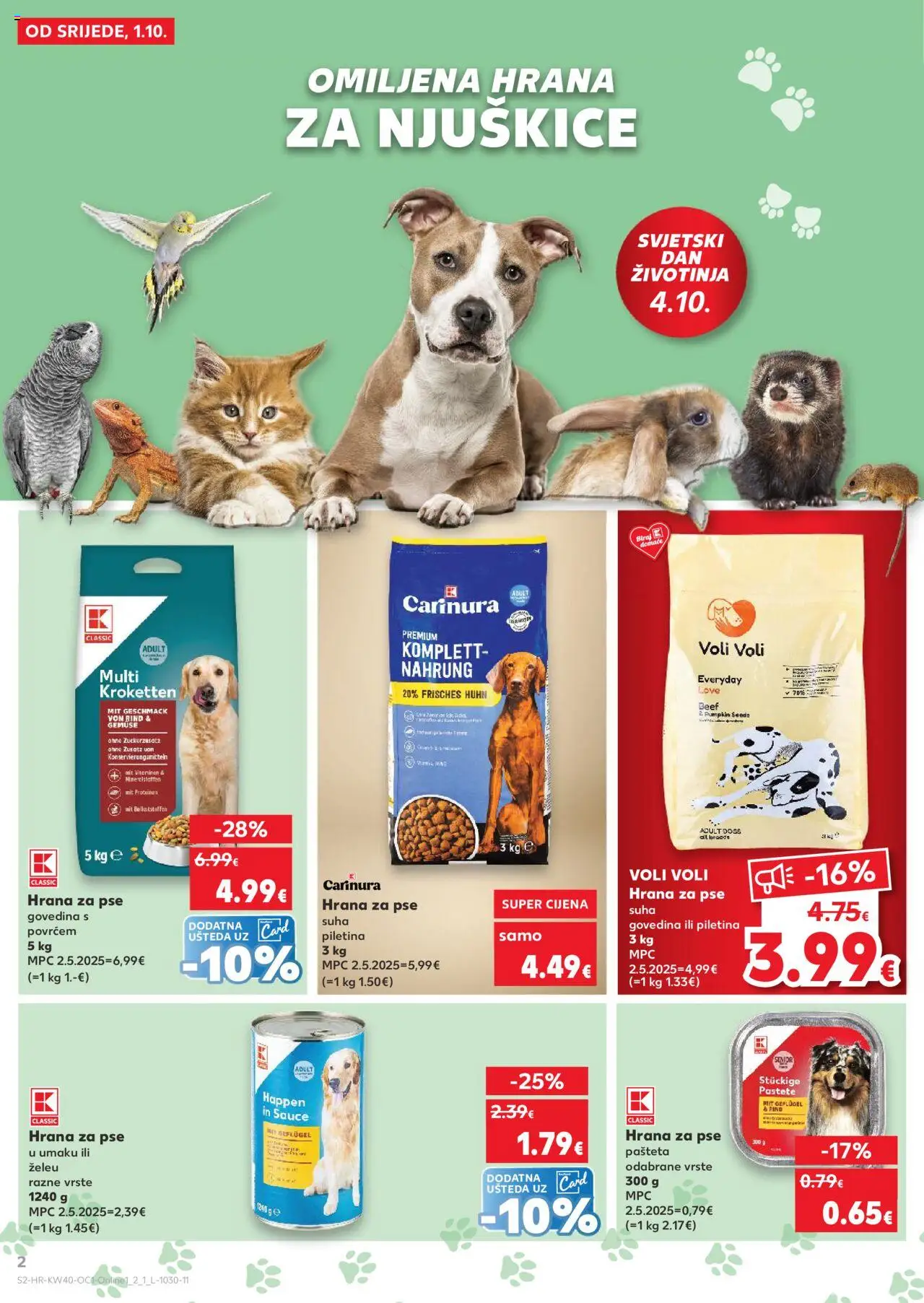 Kaufland katalog | vrijedi od 01.10.2025 | Stranica: 2 | Proizvodi: Piletina, Hrana za pse, Govedina, Pašteta