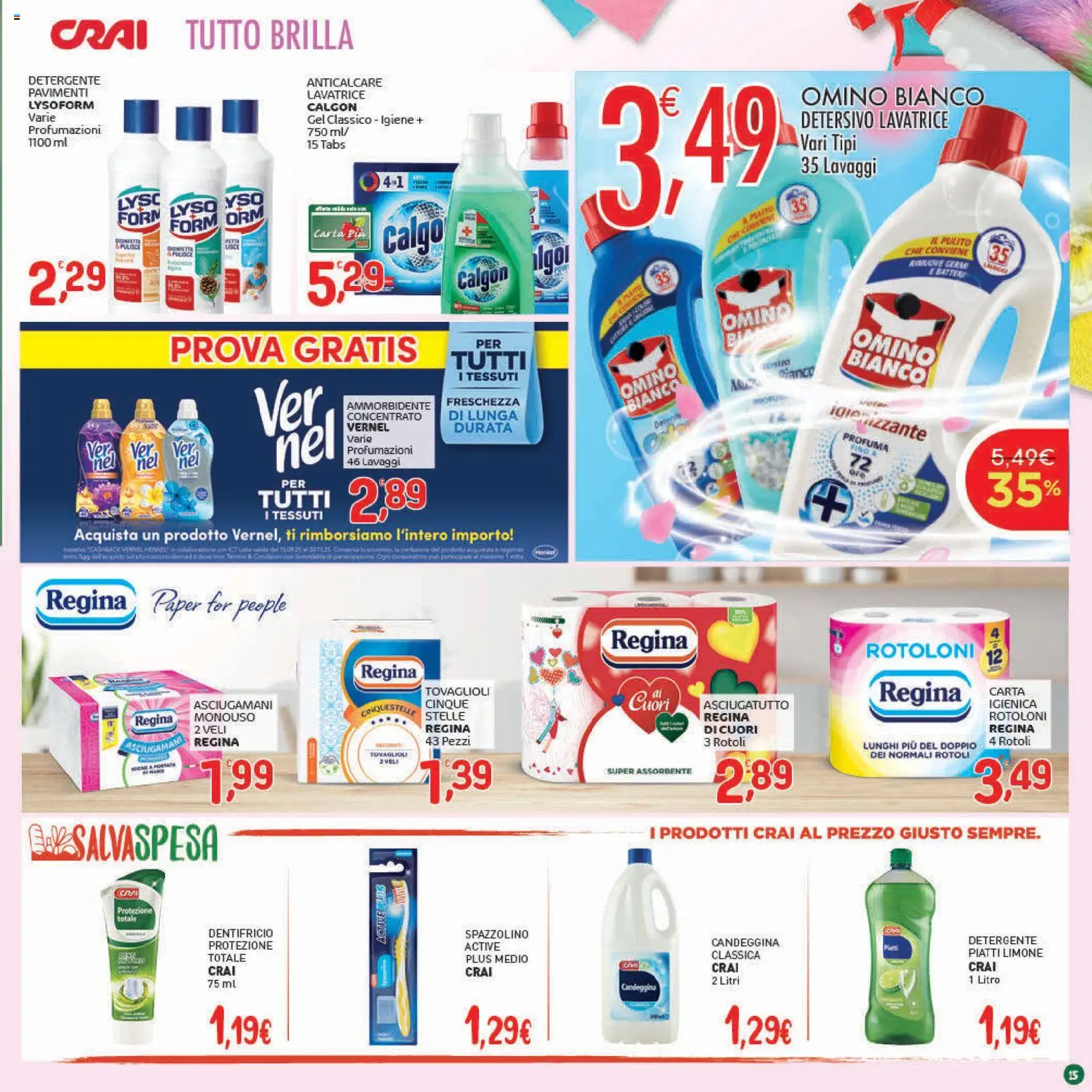 Volantino CRAI del 13.11.2025 | Pagina: 15 | Prodotti: Dentifricio, Anticalcare, Limone, The