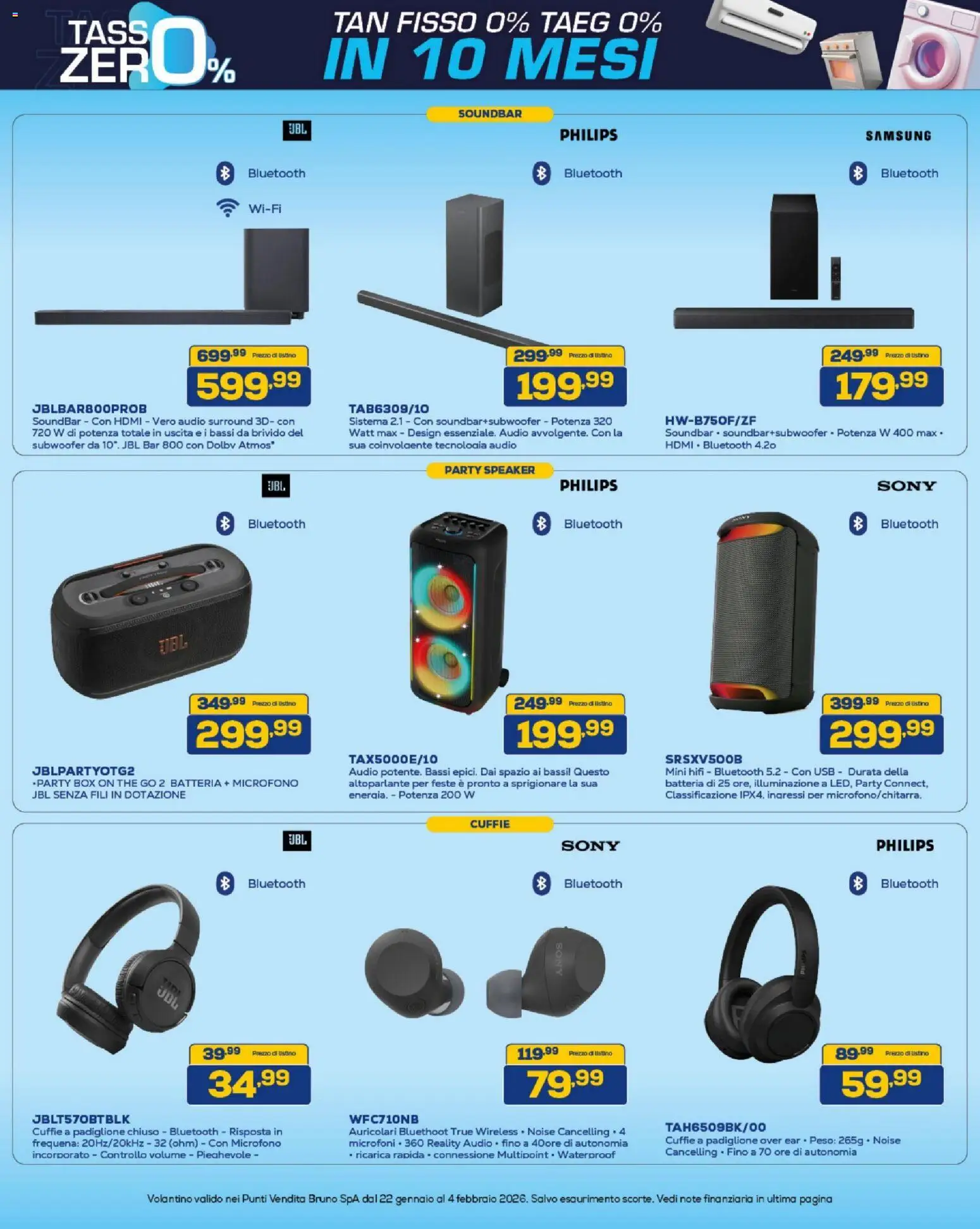 Volantino BRUNO del 22.01.2026 | Pagina: 26 | Prodotti: Altoparlante, Soundbar, Microfono, Speaker
