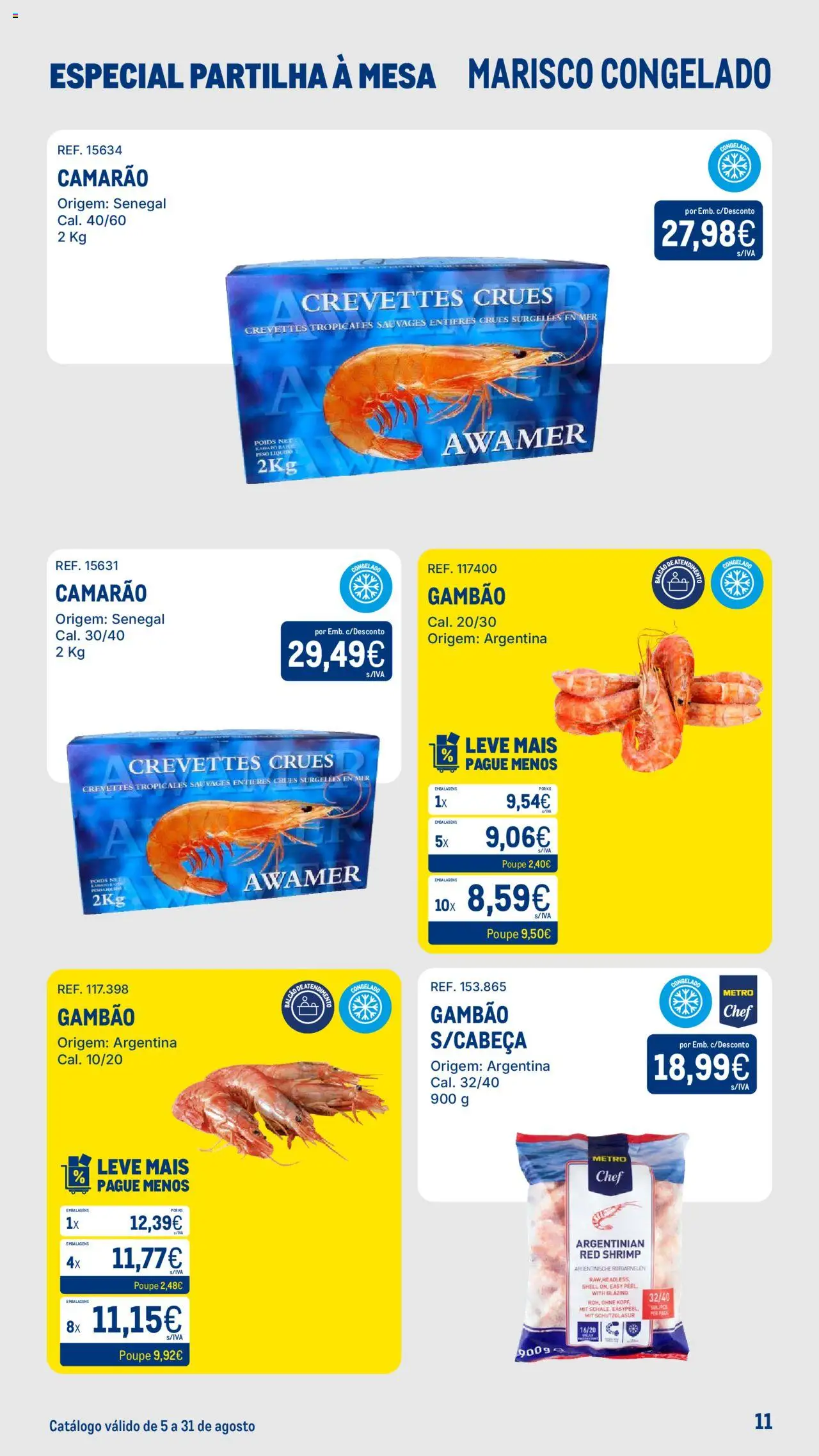Makro - Especial Partilha à Mesa │ válido de 05.08.2025 | Página: 11 | Produtos: Camarão, Mesa