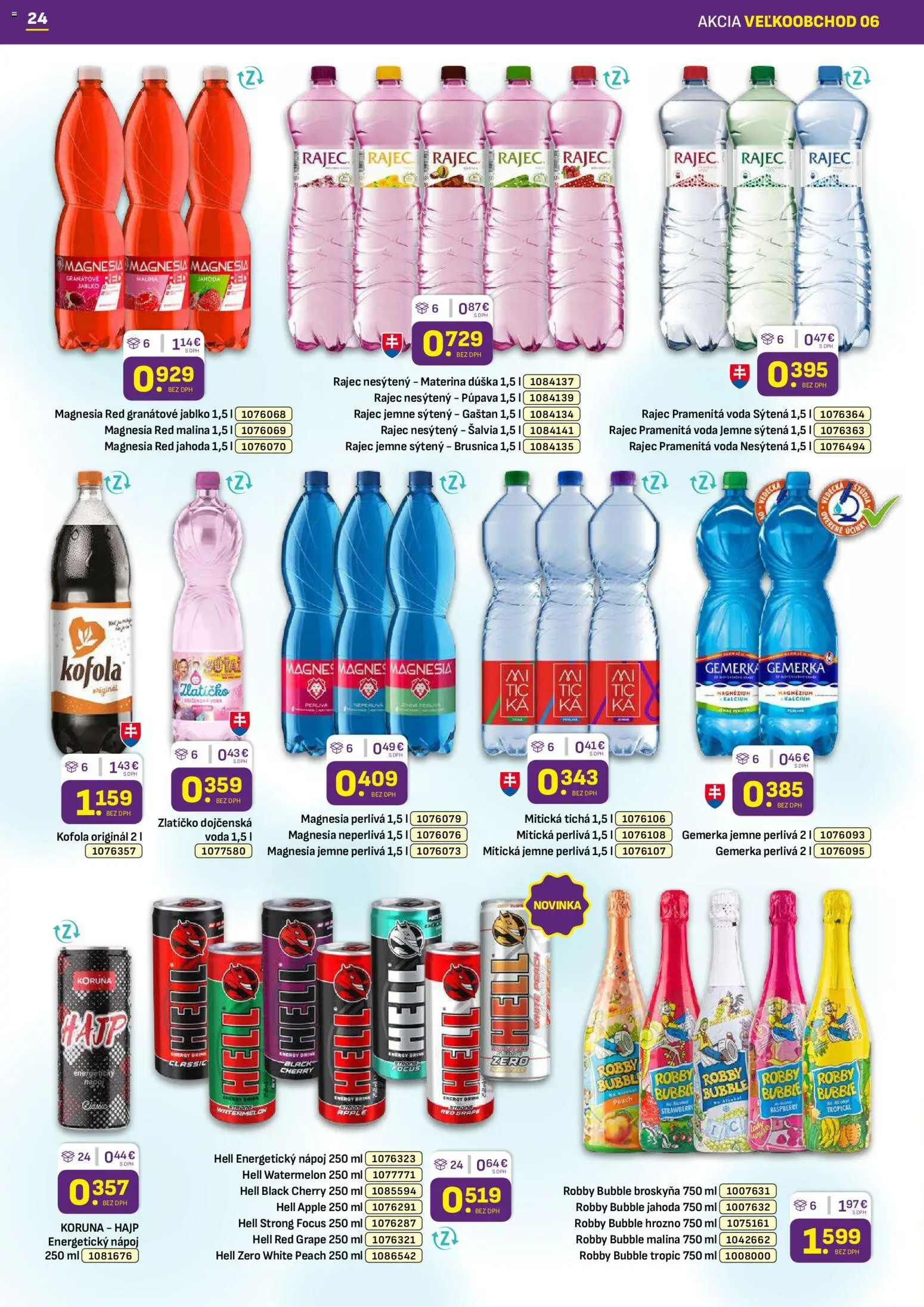 Nové Libex akcie – leták je platný od 16.03.2026 | Strana: 24 | Produkty: Rajec, Apple, Kofola, Voda