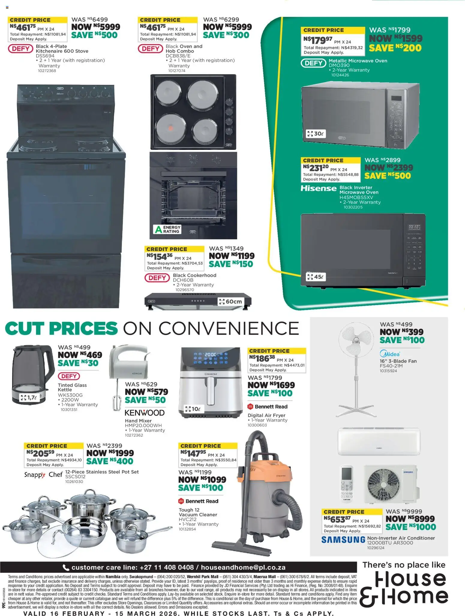 New House and Home catalogue – valid from 16.02.2026 | Page: 8 | Products: Hob, Stove, Vacuum cleaner, Microwave